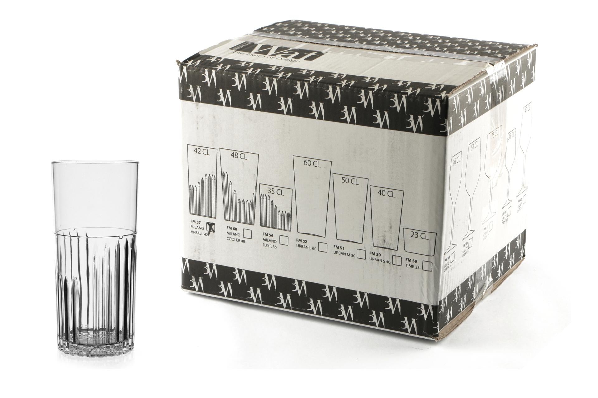 Brevetti Waf Milano Bicchiere Highball 42 cl - H.15.1 cm In SAN - Set 24 Pz 3