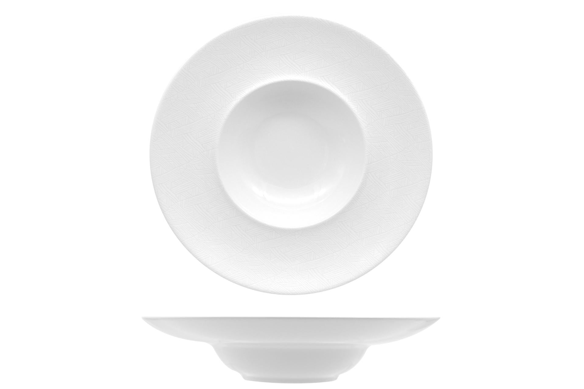 Akij Ceramics Florence Decoro Jungle Piatto Pasta Bowl Forma Aqua Ø28 cm In Porcellana - Set 6 Pz
