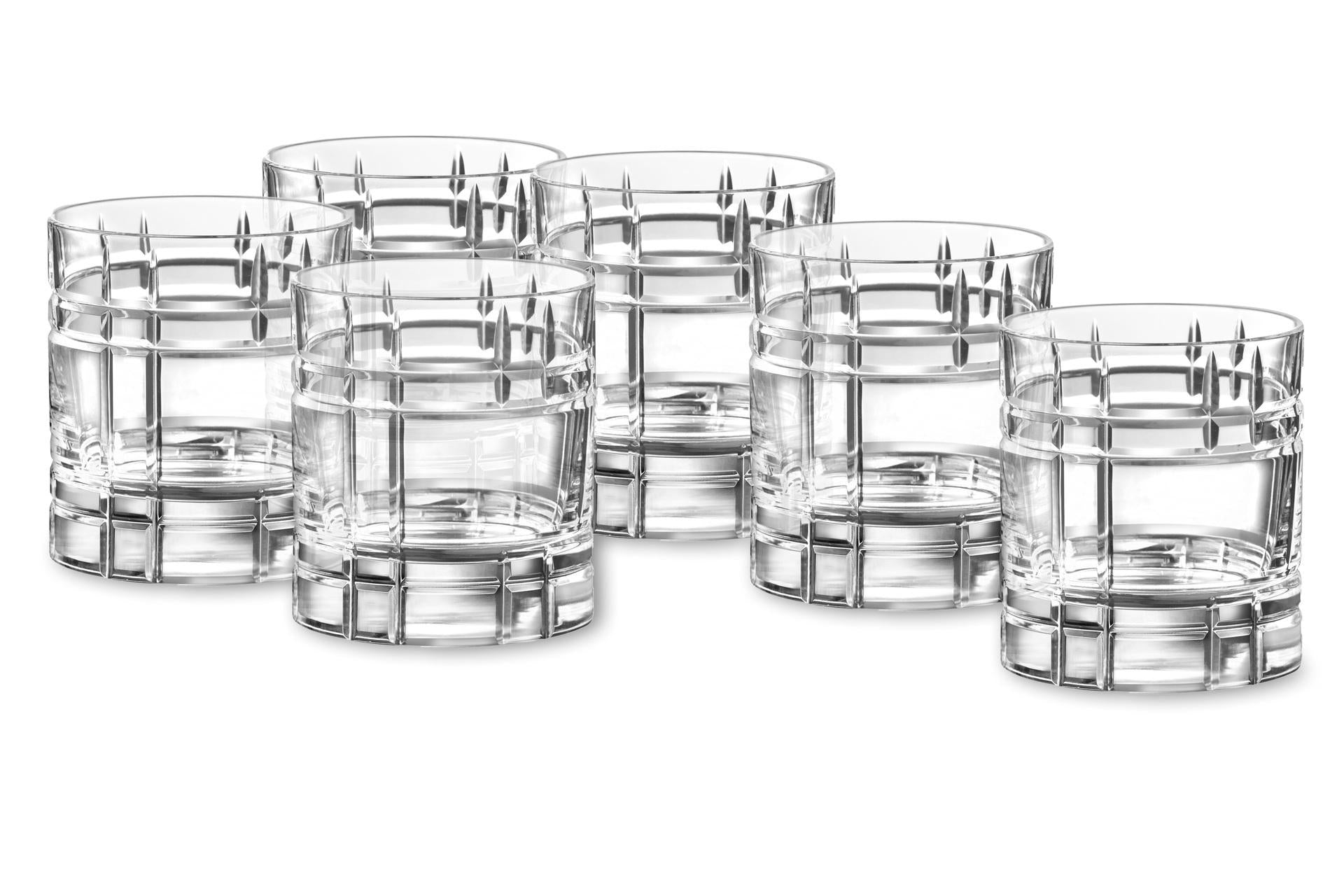 RCR Cristalleria Italiana Confezione 6 Bicchieri DOF 34 cl - Bicchieri Versatili Con Taglio Decorativo - Set 6 Pz