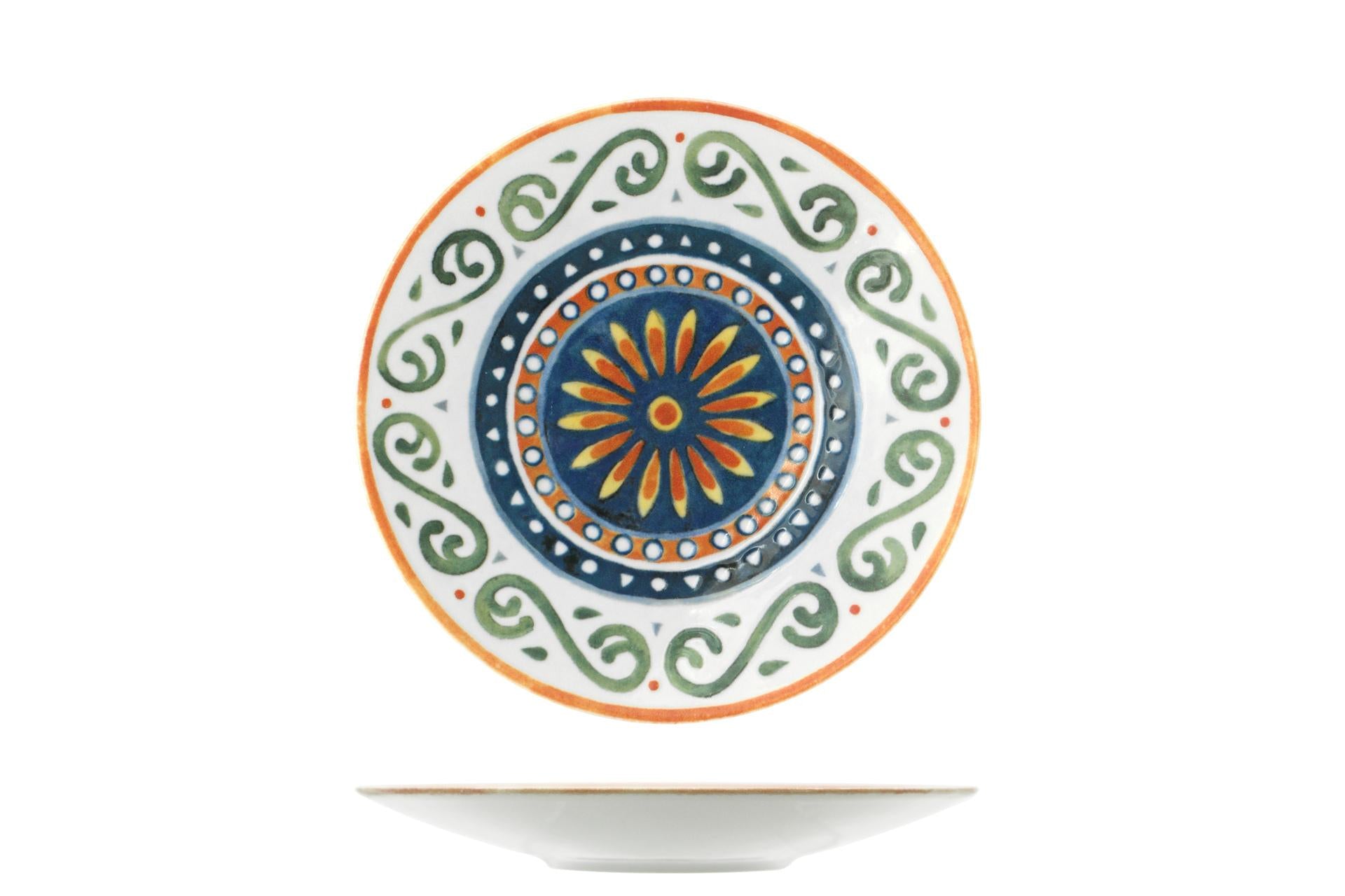 Saturnia Capri Napoli Piatto Portata Ø28 cm In Porcellana Decorata - Set 6 Pz