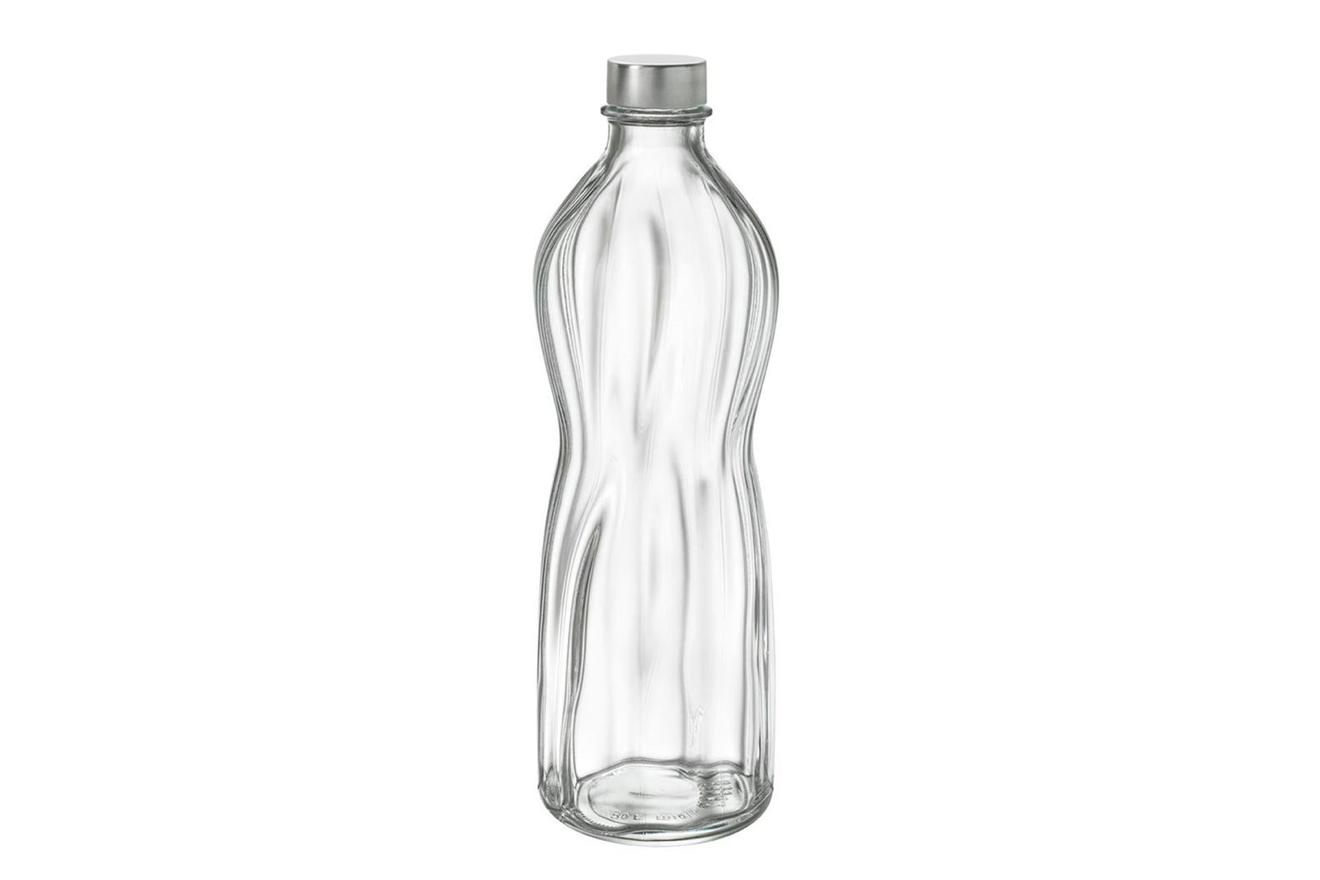 Bormioli Rocco Aqua Bottiglia 1L In Vetro Con Tappo a Vite Ermetico - Set 6 Pz