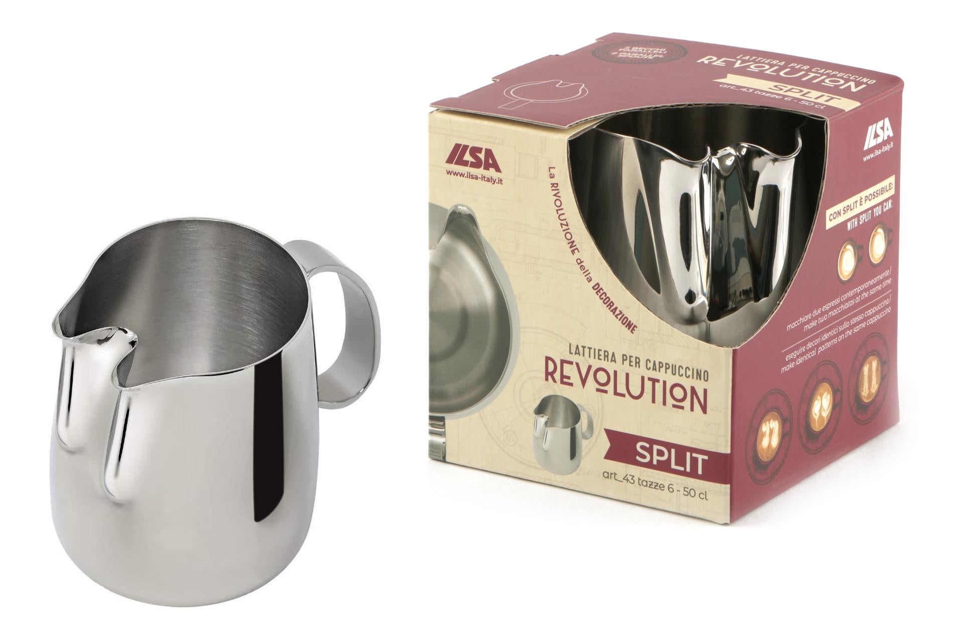Ilsa Revolution Split Lattiera 2 Beccucci Paralleli - Tazze 6 In Acciaio Inox
