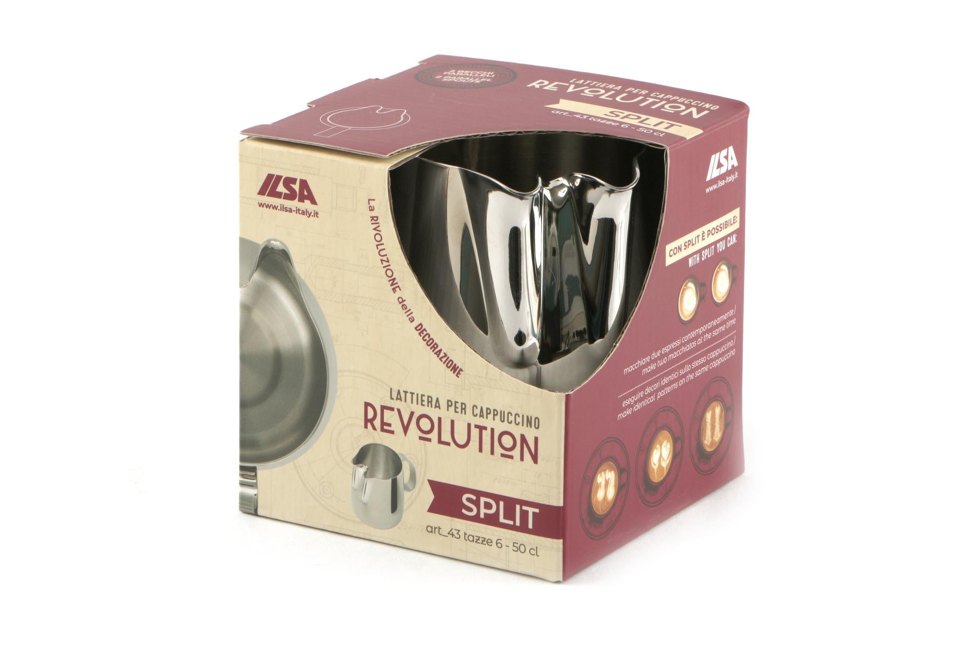 Ilsa Revolution Split Lattiera 2 Beccucci Paralleli - Tazze 6 In Acciaio Inox 4