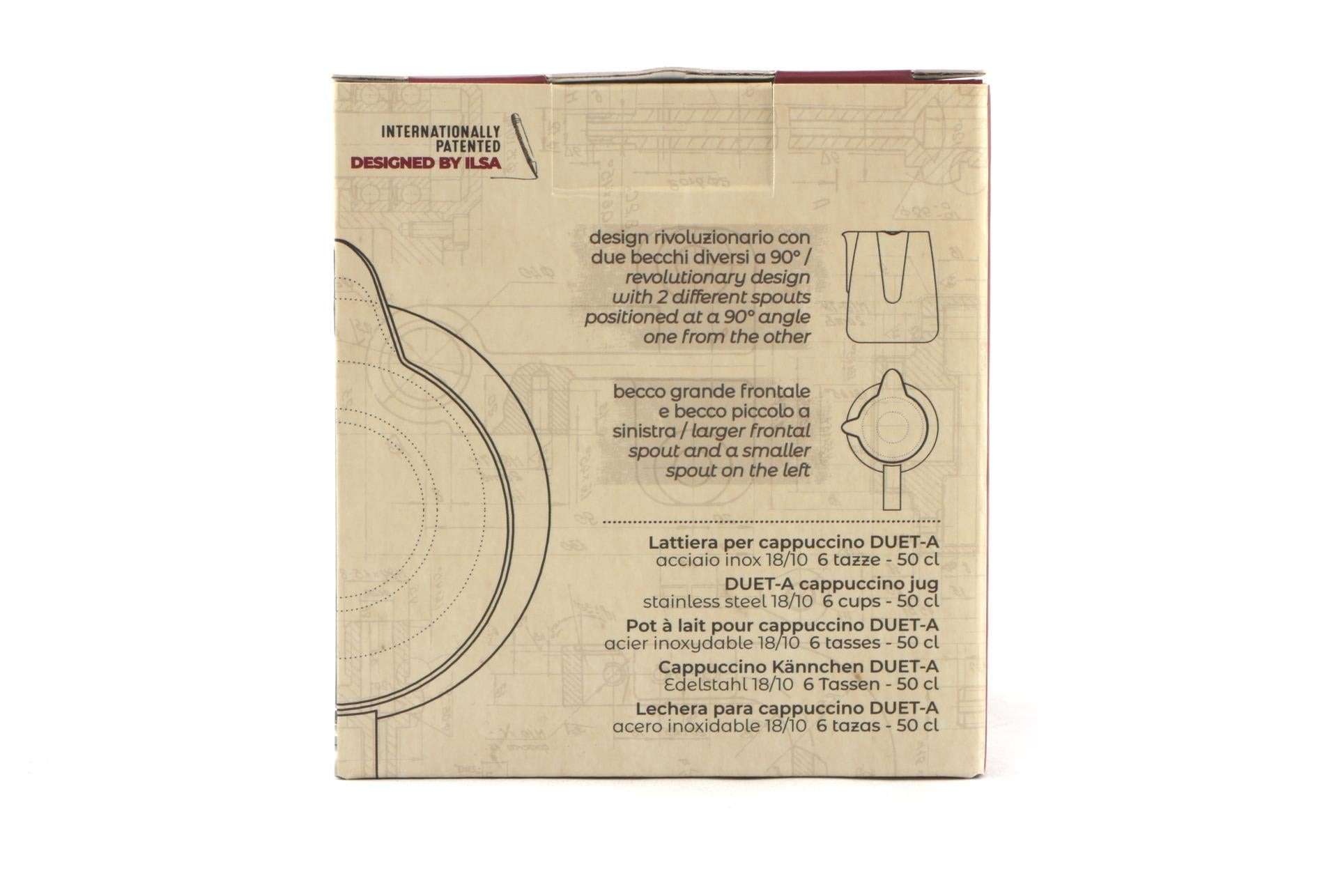 Ilsa Revolution Duet Lattiera 2 Beccucci 50cl Inox - Becco Grande e Piccolo a 90° 5