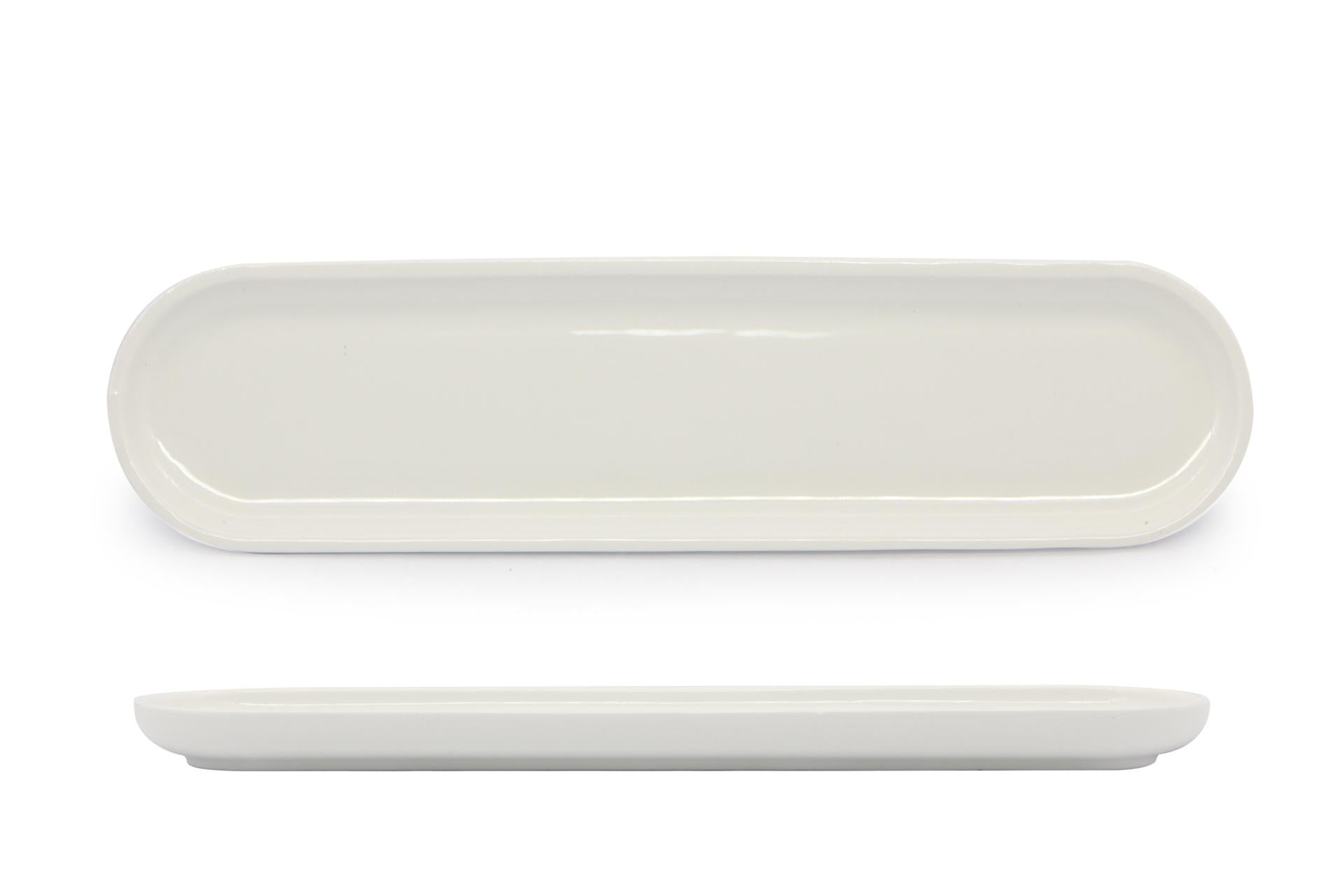 Import Tavola Professional B.B. White Vassoio Rettangolare 30.5 x 7.5 x 1.8 cm In Porcellana Bianca - Set 6 Pz