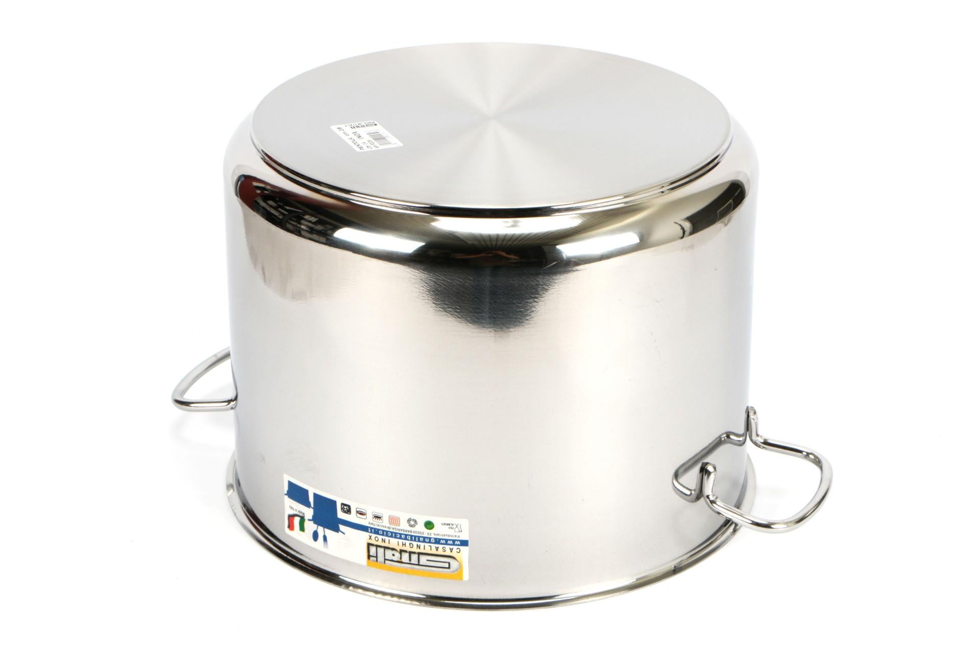 Gnali Realterm Pentola 2 Manici Ø28 cm - 14 Litri In Acciaio Inossidabile Adatta per Tutti i Piani Cottura Inclusa Induzione
