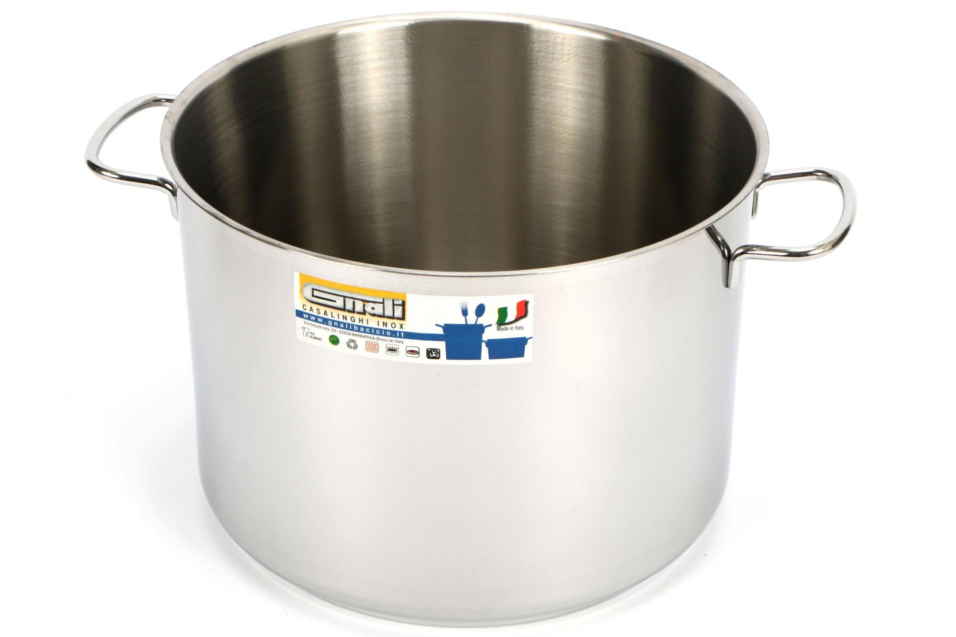 Gnali Realterm Pentola 2 Manici Ø30 cm - 17 Litri In Acciaio Inox Adatta per Tutti i Piani Cottura Inclusa Induzione