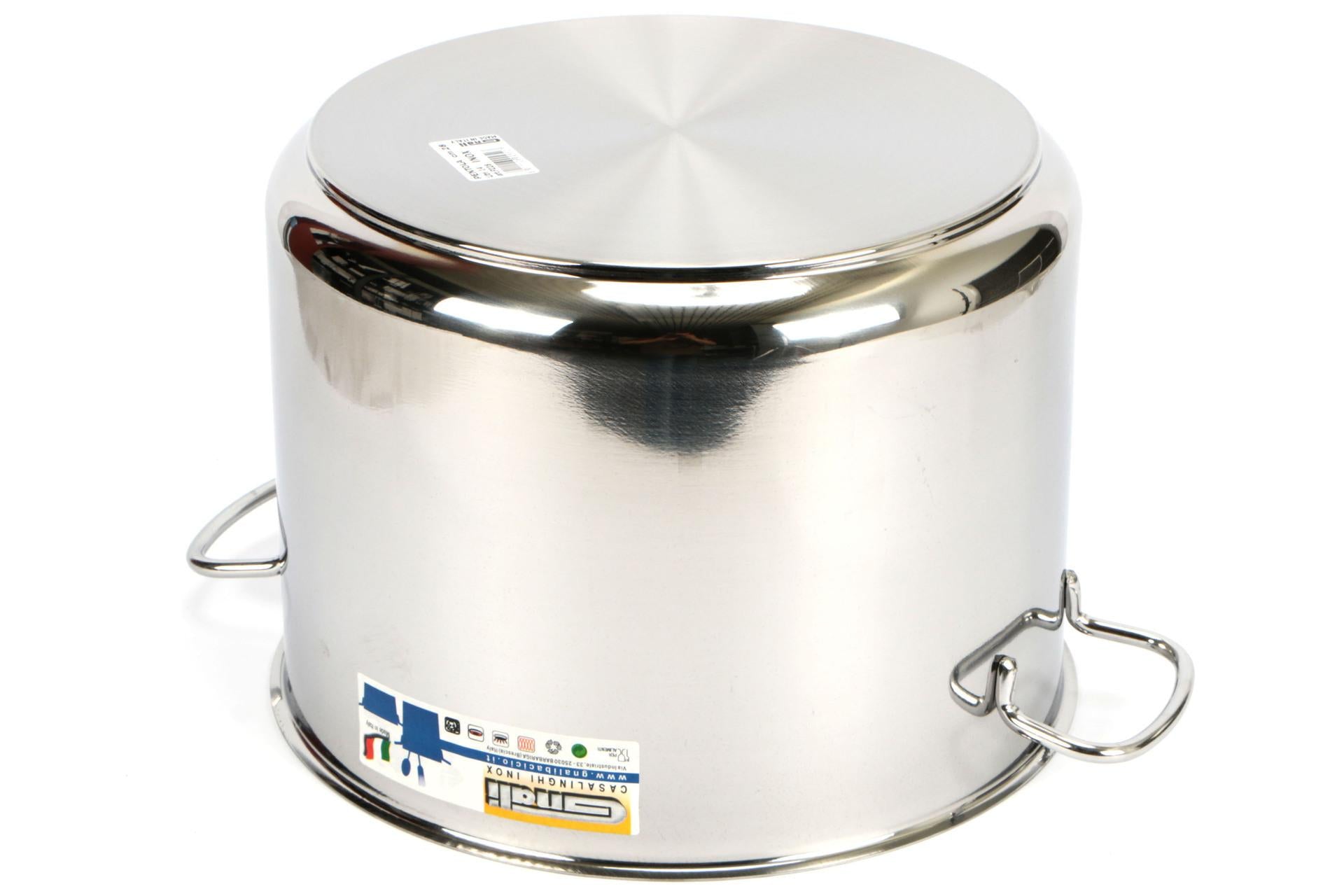 Gnali Realterm Pentola 2 Manici Ø30 cm - 17 Litri In Acciaio Inox Adatta per Tutti i Piani Cottura Inclusa Induzione