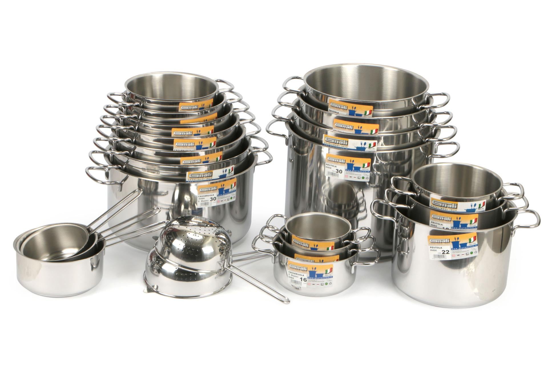 Gnali Realterm Pentola Ø16 cm In Acciaio Inox Adatta per Tutti i Piani Cottura Inclusa Induzione