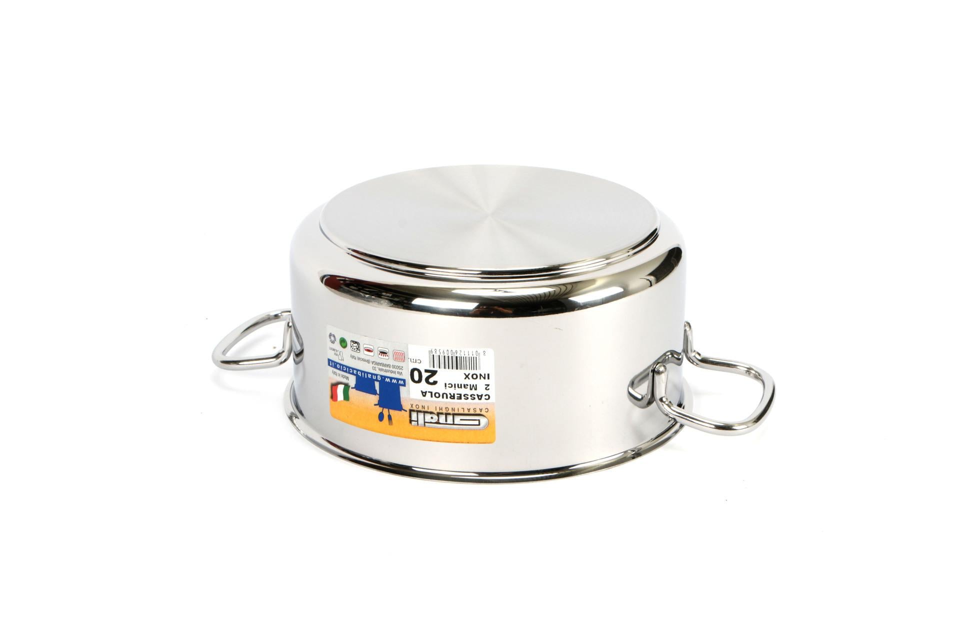 Gnali Realterm Casseruola Alta 2 Manici Ø20 cm In Acciaio Inox Adatta per Induzione