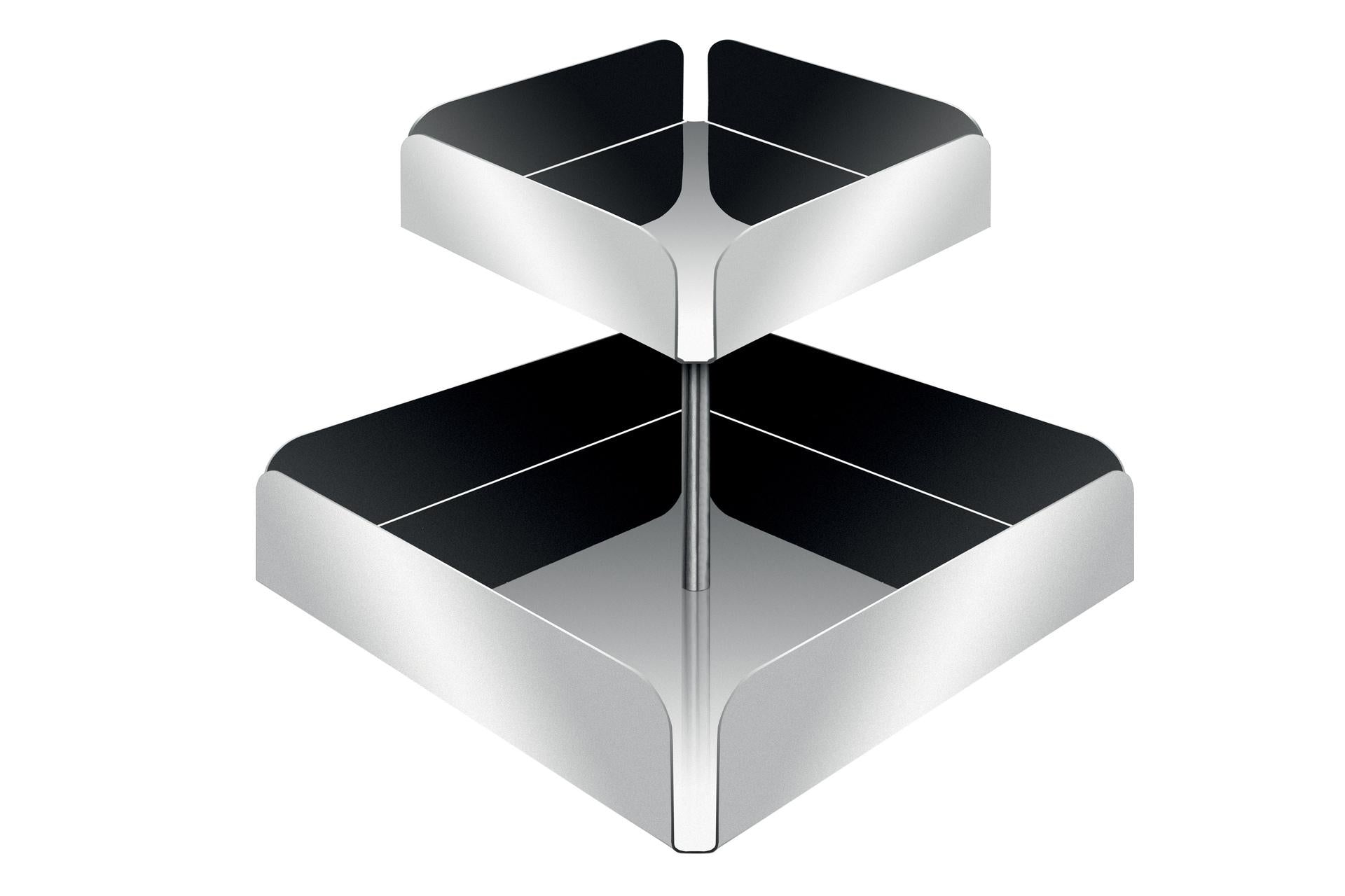 Cerutti Inox Portabustine 2 Contenitori In Acciaio Inox 18/10 - 21 x 21 x H.18.5 cm