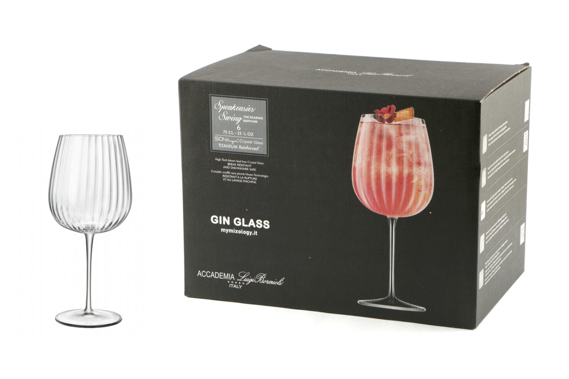 Bormioli Luigi Speakeasies Set 6 Calici Gin Glass 75 cl In Vetro Sonoro Superiore SON.hyx Con Steli Titanium Reinforce - Set 6 Pz 3