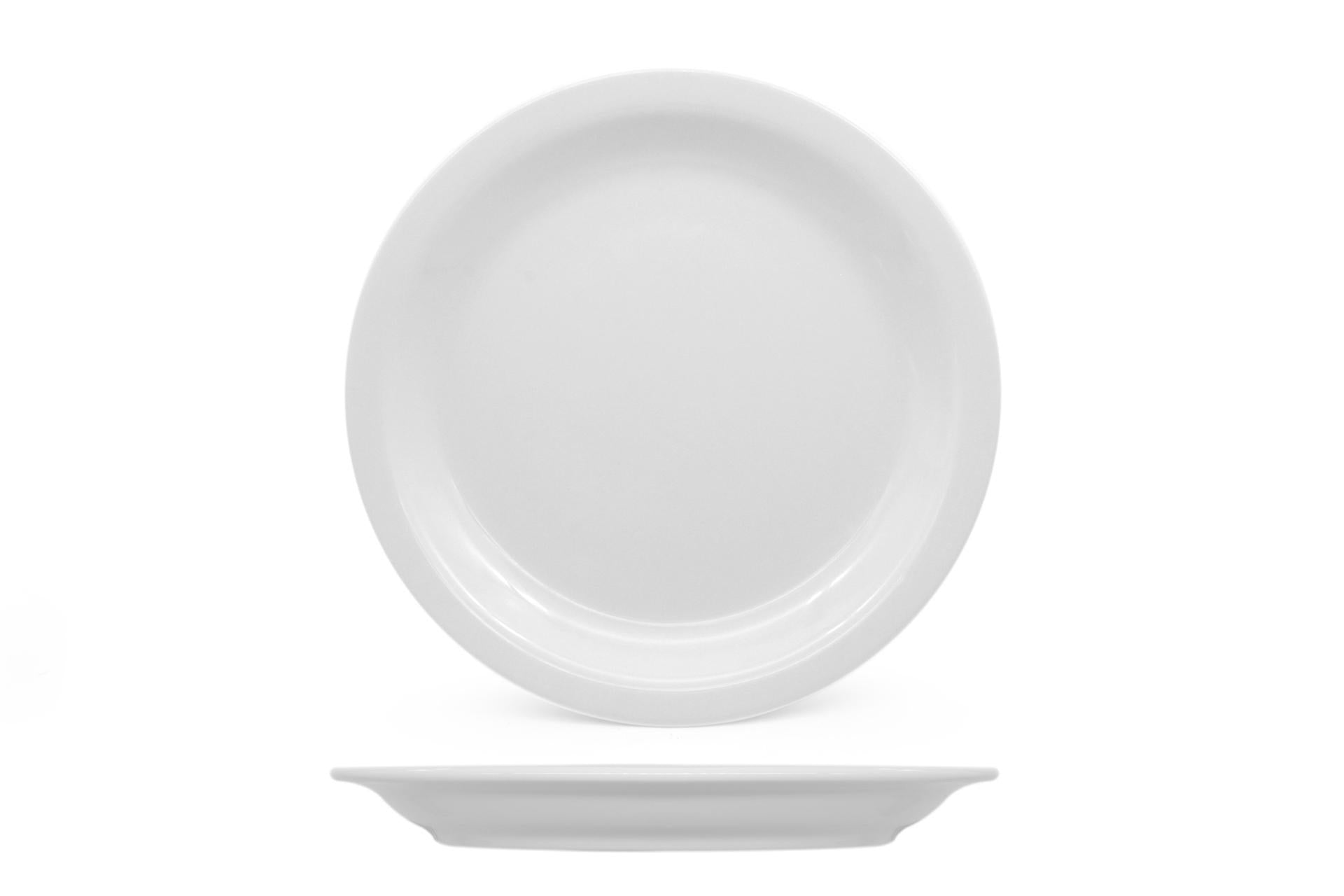 Lubiana Amerika Piatto Piano Ø24 cm In Porcellana Bianca - Set 6 Pz