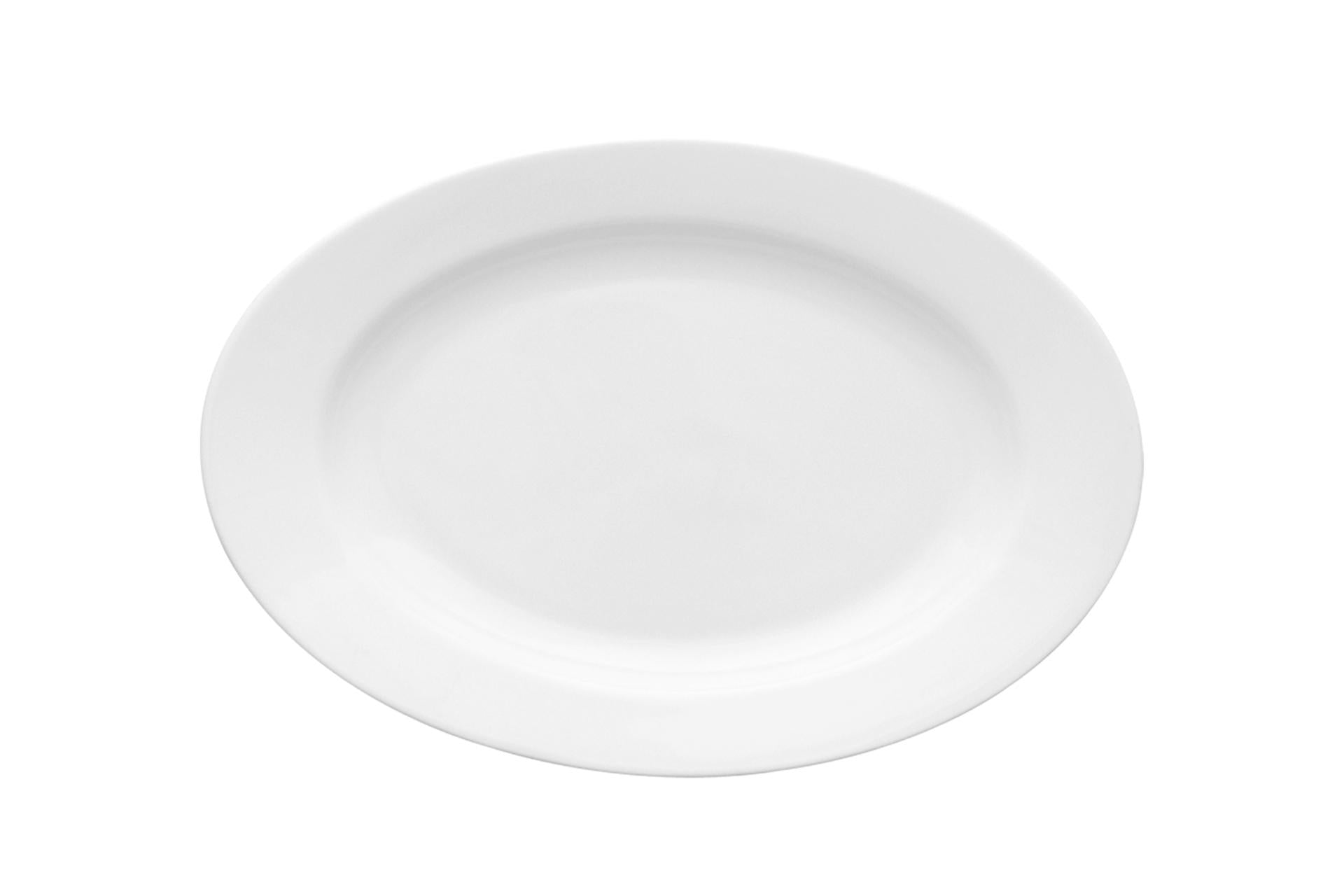 Lubiana Kaszub Hel Piatto Ovale 28 cm In Porcellana Bianca