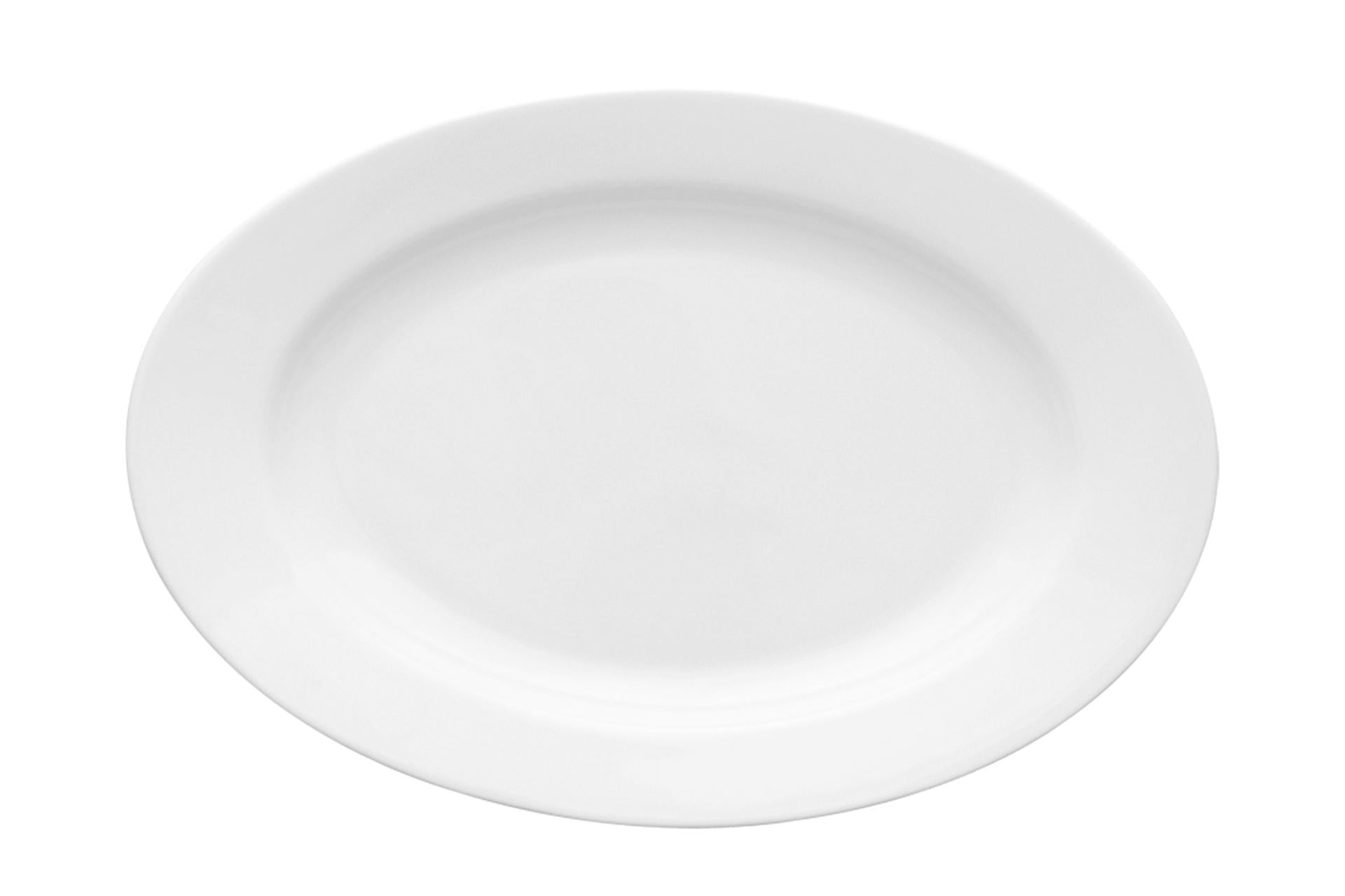 Lubiana Kaszub Hel Piatto Ovale 38 cm In Porcellana Bianca