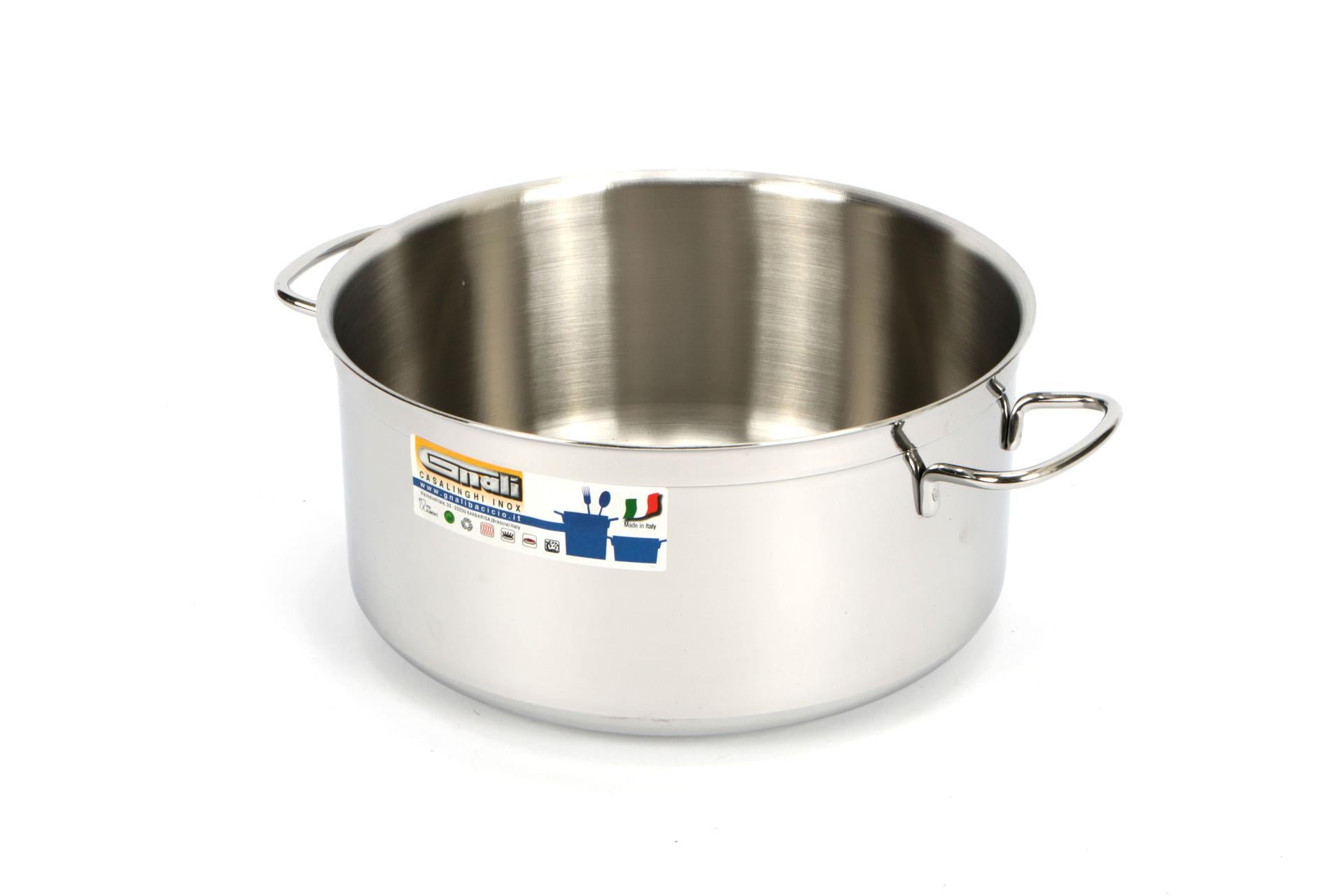 Gnali Realterm Casseruola Alta 2 Manici Ø28 cm In Acciaio Inossidabile Adatta per Induzione
