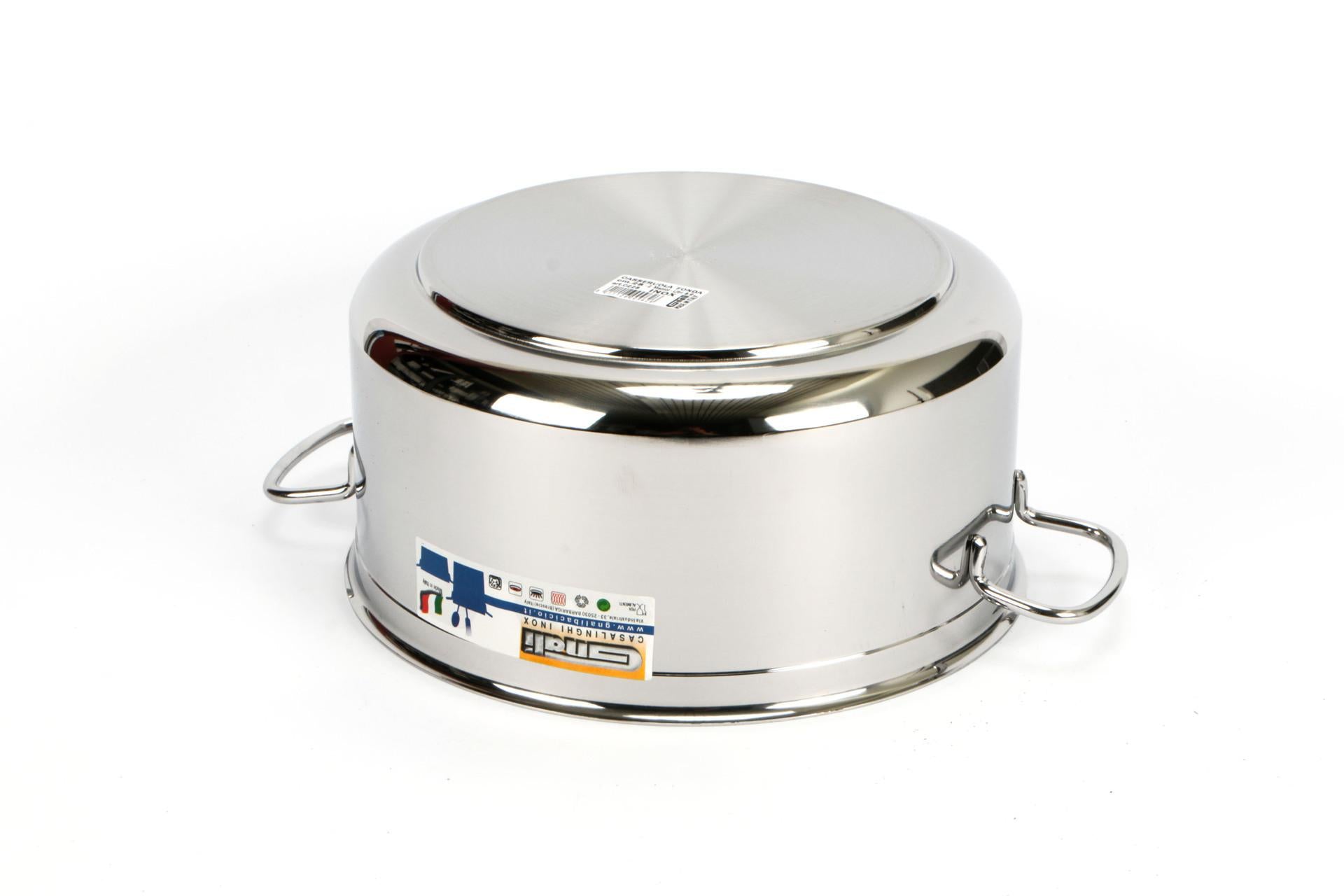 Gnali Realterm Casseruola Alta 2 Manici Ø28 cm In Acciaio Inossidabile Adatta per Induzione
