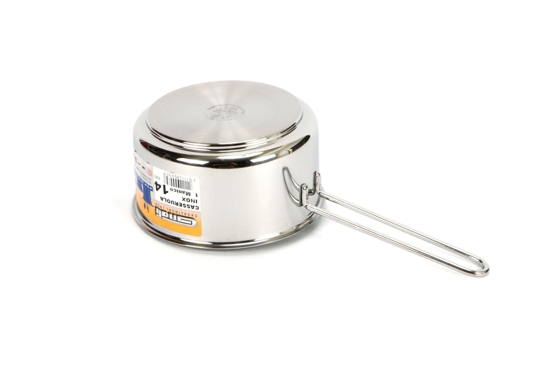 Gnali Realterm Casseruola Alta Ø14 cm - 1 Manico In Acciaio Inox Adatta per Tutti i Piani Cottura Inclusa Induzione