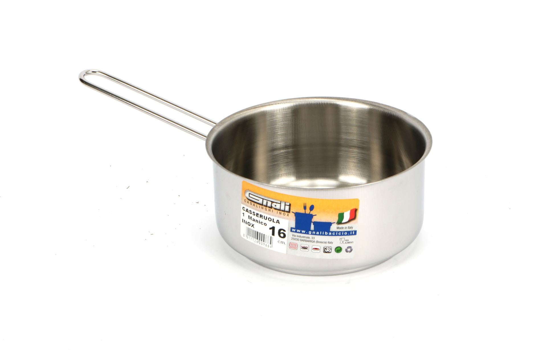 Gnali Realterm Casseruola Alta 1 Manico Ø16 cm In Acciaio Inox Adatta Per Induzione
