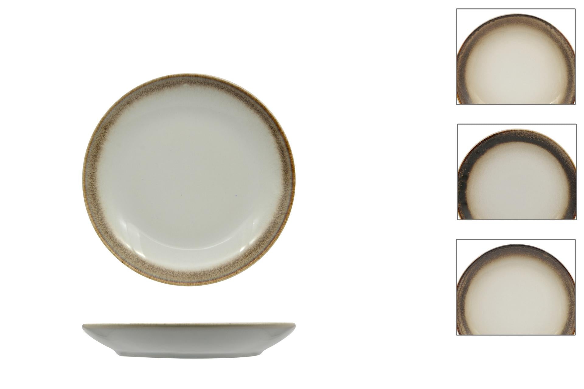 Pt Sango Ceramics Java Radiance Brown Piatto Coupe Ø20 cm In Ceramica - Set 6 Pz