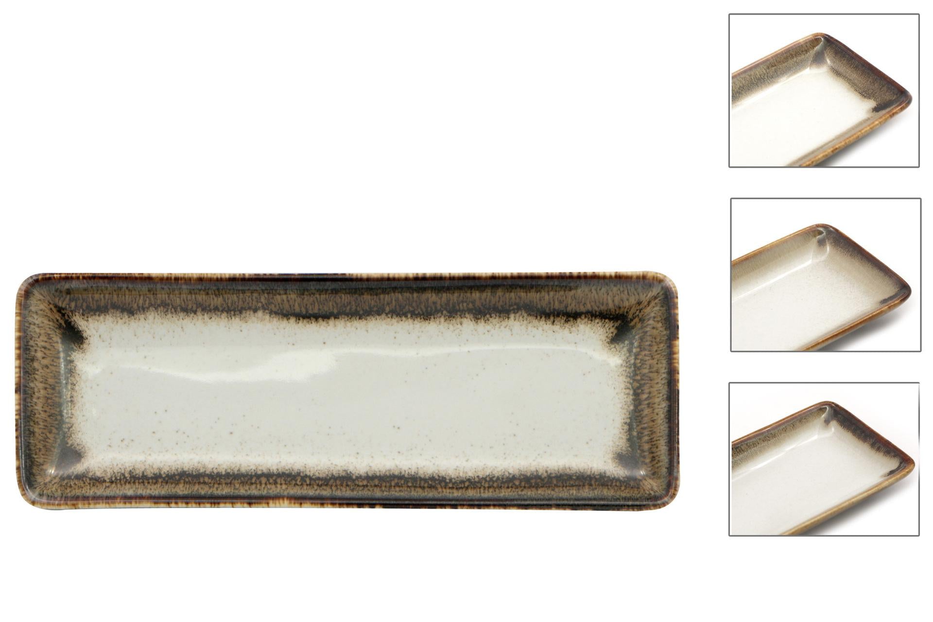 Pt Sango Ceramics Java Radiance Brown Piatto Rettangolare 21 x 8 cm - Set 6 Pz