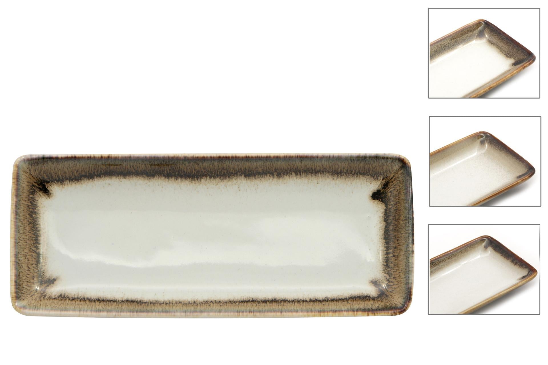 Pt Sango Ceramics Java Radiance Brown Piatto Rettangolare 25 x 10 cm - Set 6 Pz