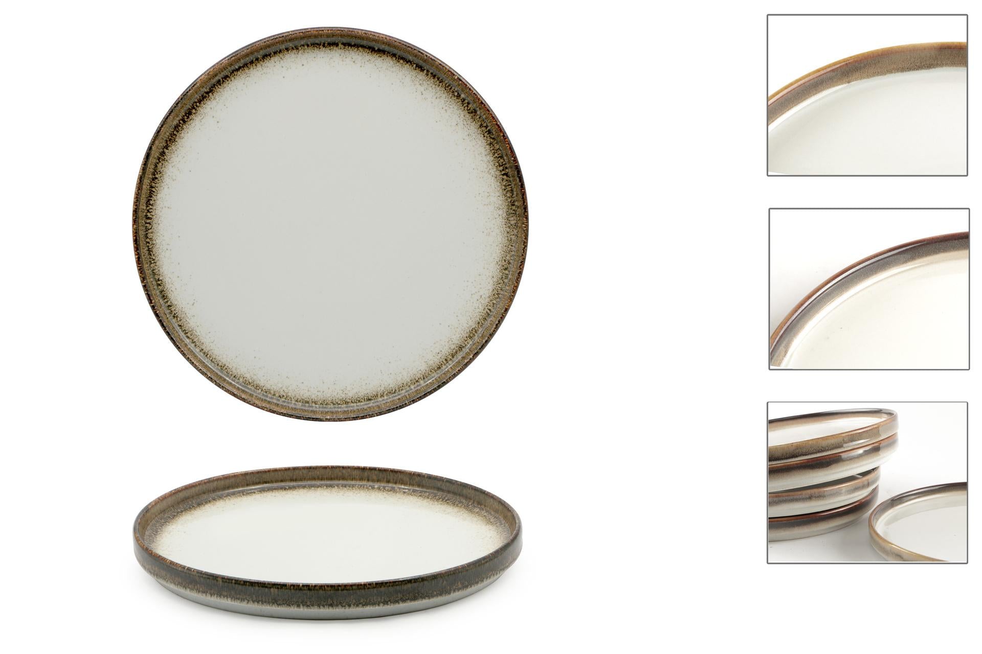 Pt Sango Ceramics Kaden Radiance Brown Piatto Piano Impilabile Ø26 cm - Set 6 Pz