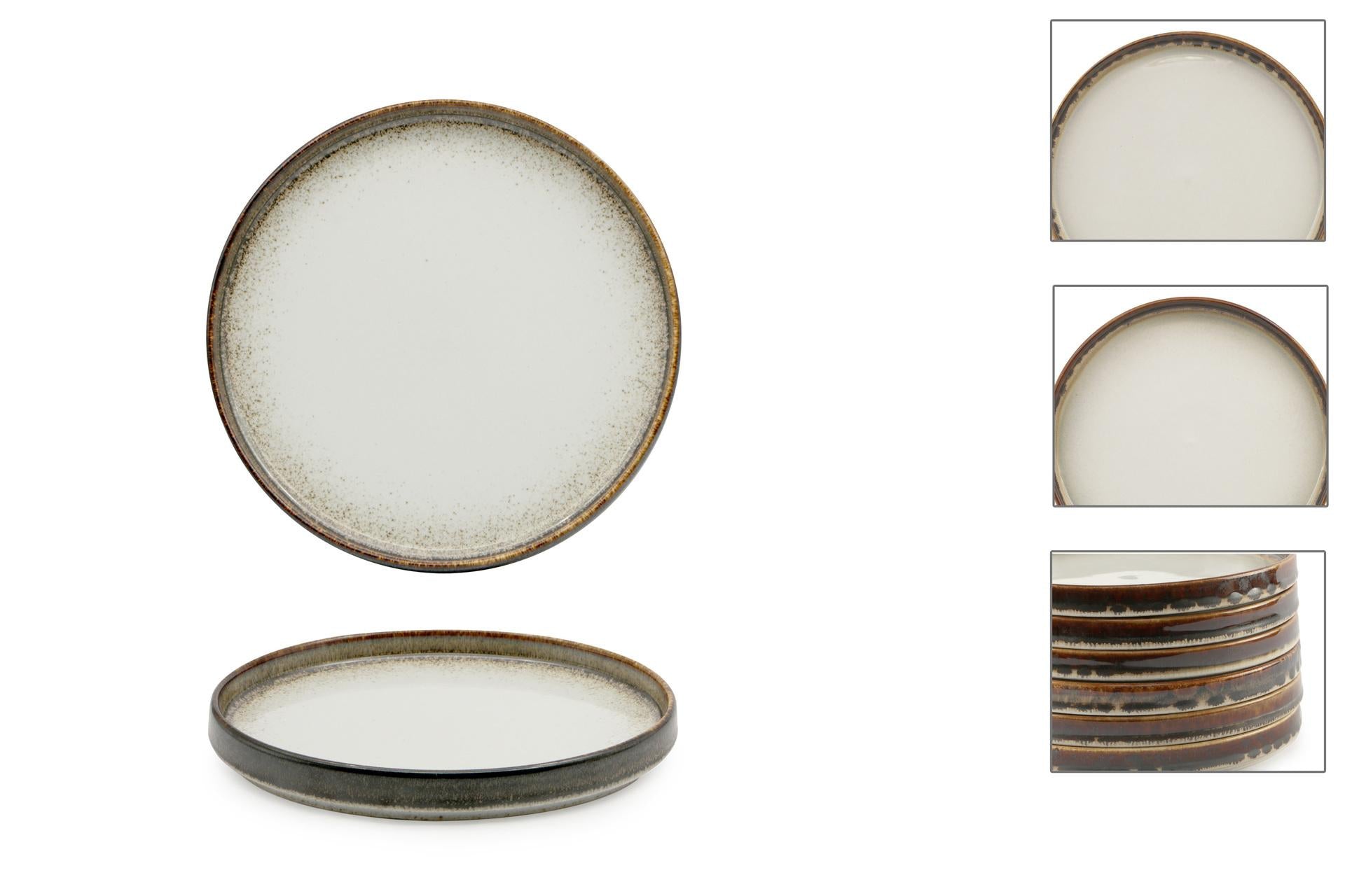 Pt Sango Ceramics Kaden Radiance Brown Piatto Piano Impilabile Ø20 cm - Set 6 Pz