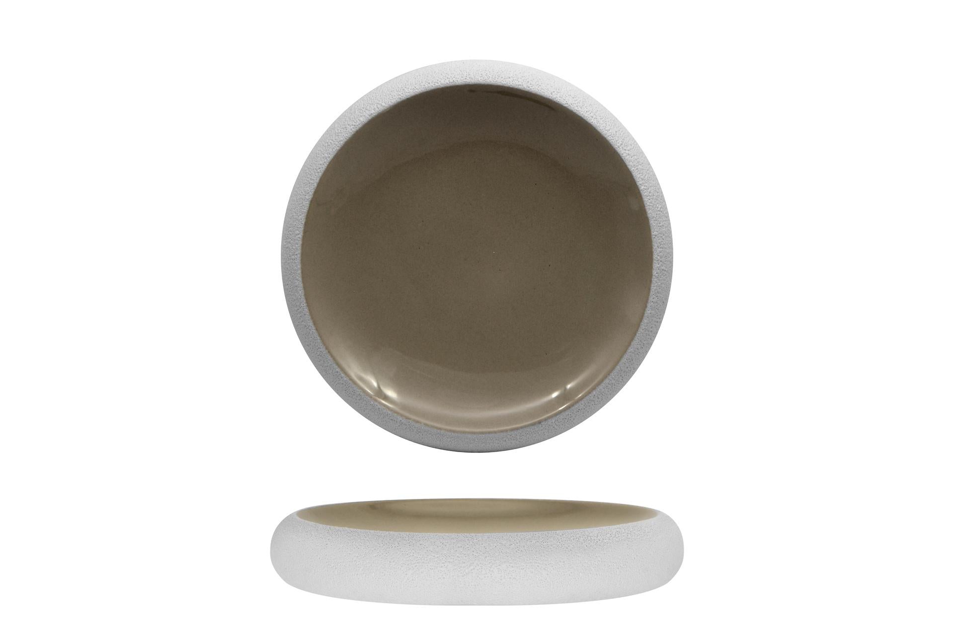 Genesys Evo Grey Piatto Alto Ø27 cm In Porcellana Effetto Pietra - Import Tavola Professional - Set 2 Pz