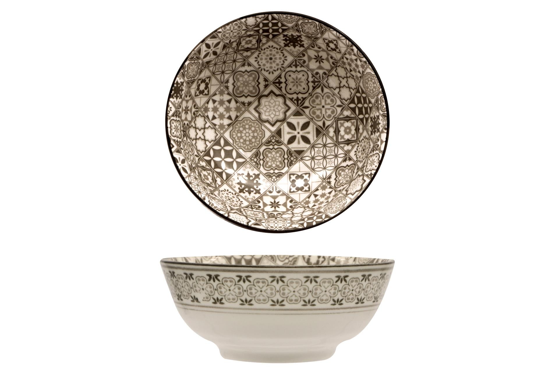 Import Tavola Professional Sintra Nut Coppetta Ø15 cm In Ceramica Con Decorazioni Arabeggianti - Set 8 Pz