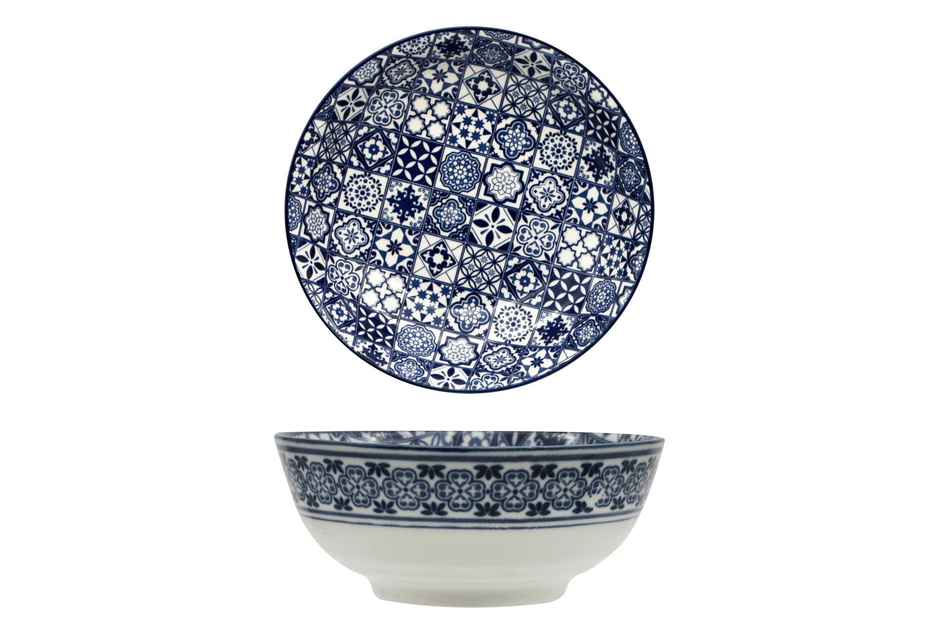 Import Tavola Professional Sintra Blue Coppa Ø18 cm In Ceramica Con Decorazioni Arabeggianti - Set 8 Pz