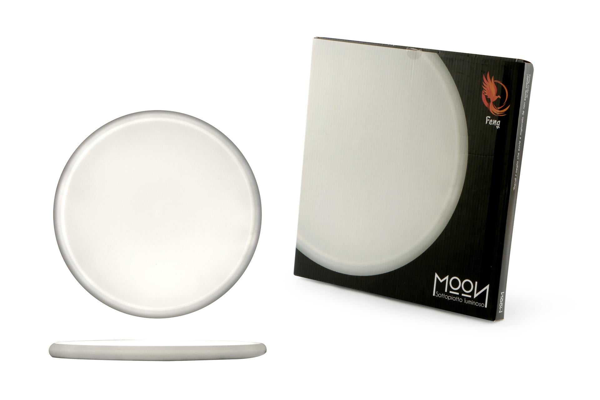 Import Tavola Professional Moon Sottopiatto Vassoio Luminoso Ø32 cm Bianco In Policarbonato Con LED Ricaricabile 3