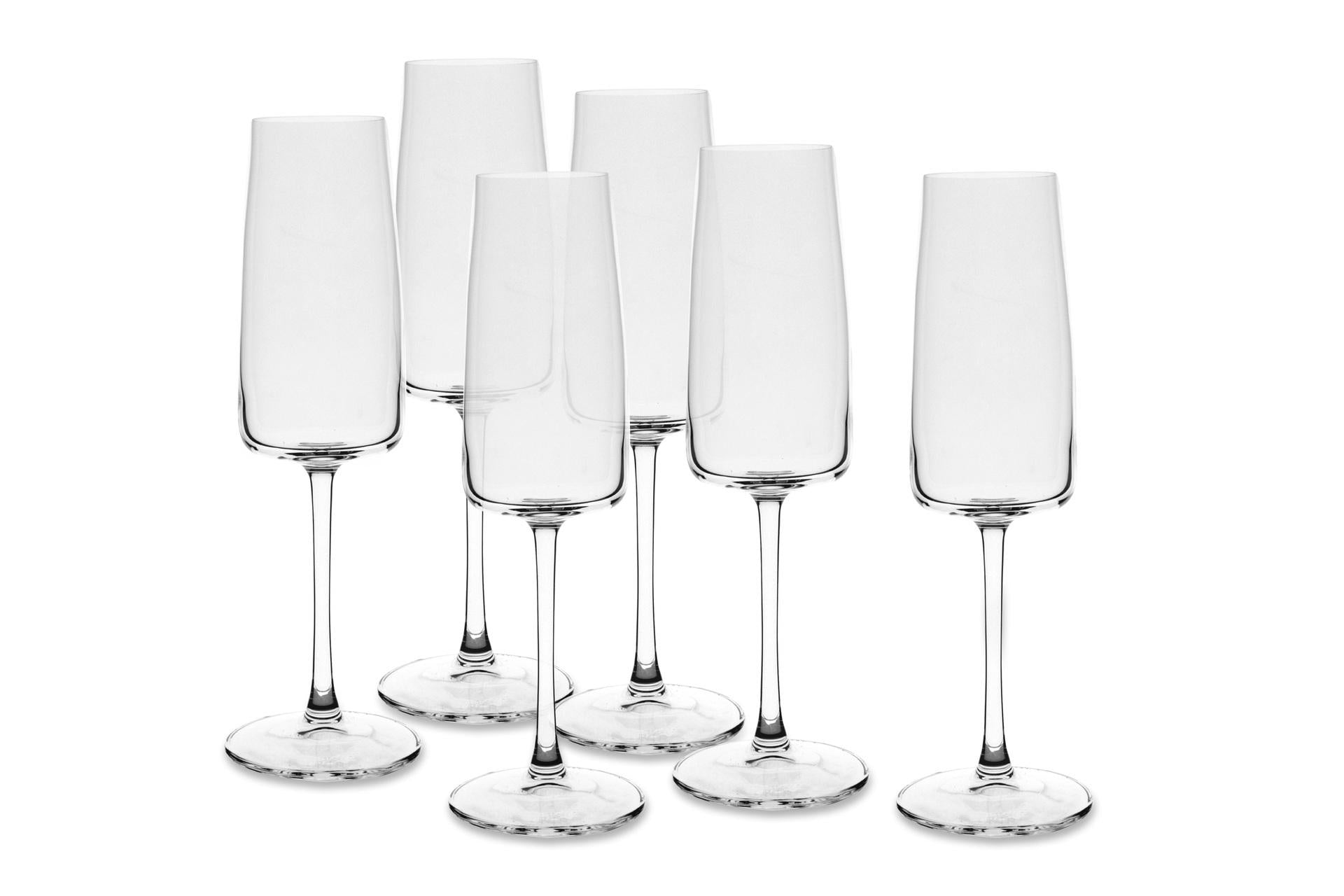 RCR Cristalleria Italiana Essential Set 6 Calici Flute 30 cl In Luxion Eco Crystal Glass - Set 6 Pz