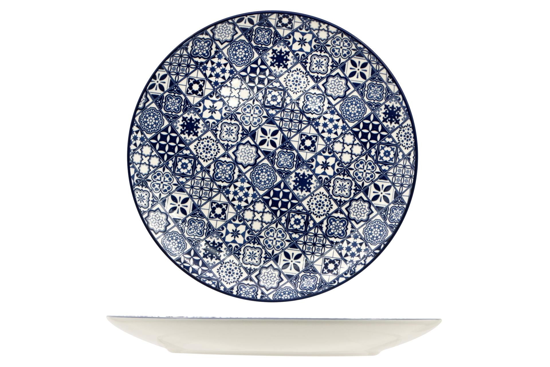 Import Tavola Professional Sintra Blue Piatto Piano Ø28.5 cm In Ceramica Decorata - Set 4 Pz