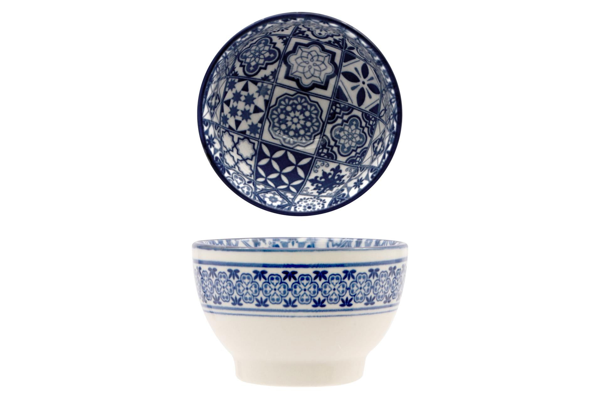 Sintra Blue Coppetta Ø8.5 cm In Ceramica Con Decorazioni Arabeggianti - Import Tavola Professional - Set 8 Pz