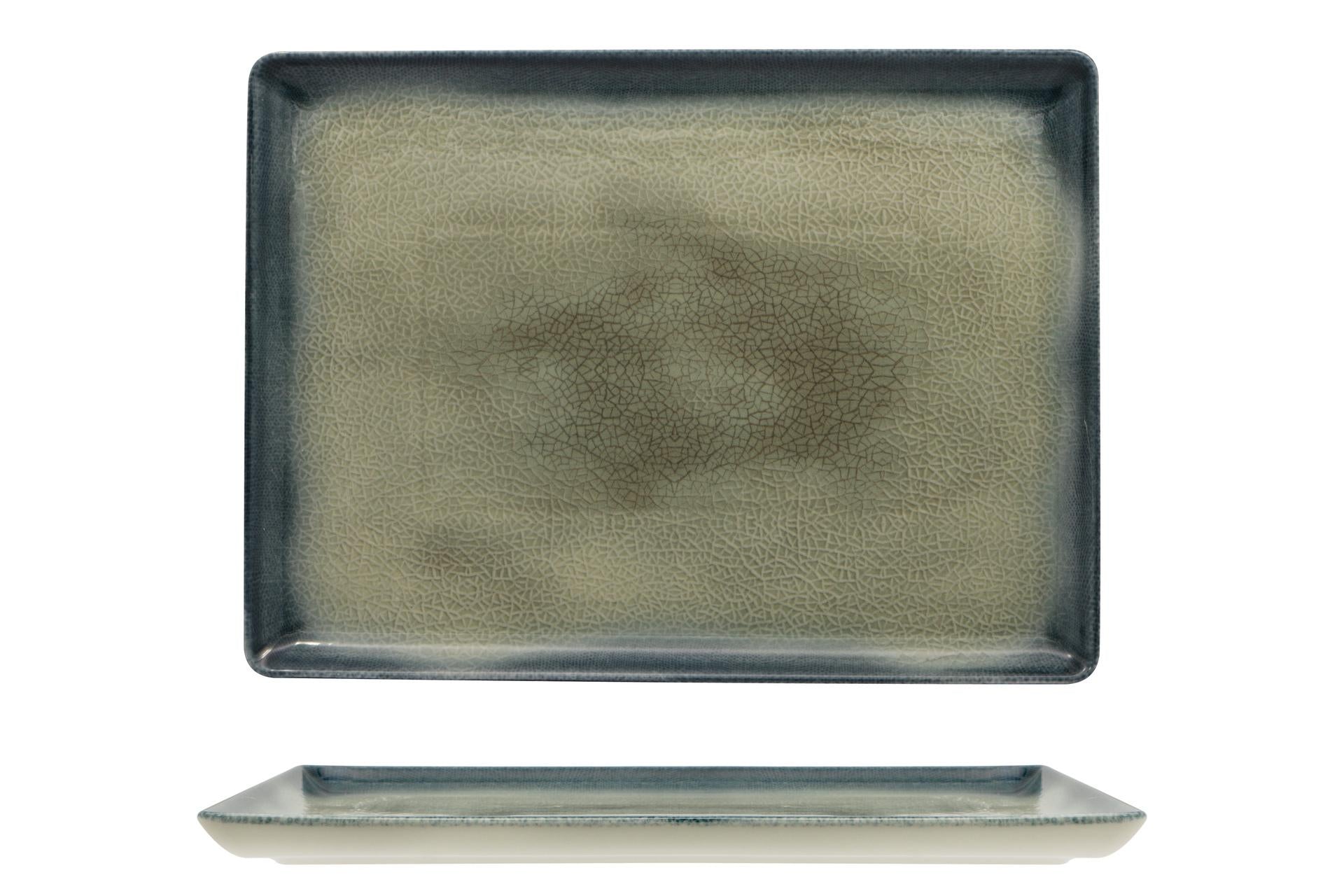 Kutahya Seramik Arizona Piatto Rettangolare 35 x 26 cm In Porcellana Decorata - Set 6 Pz