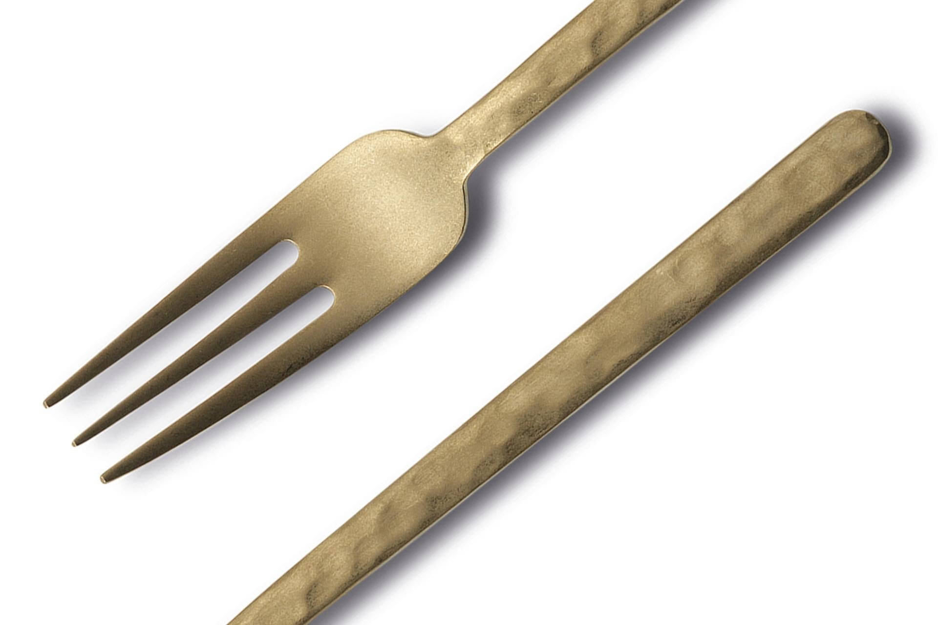 Comas Kodai Q23 Forchetta Tavola XL 18/10 3mm - Linea Vintage Gold - Set 12 Pz