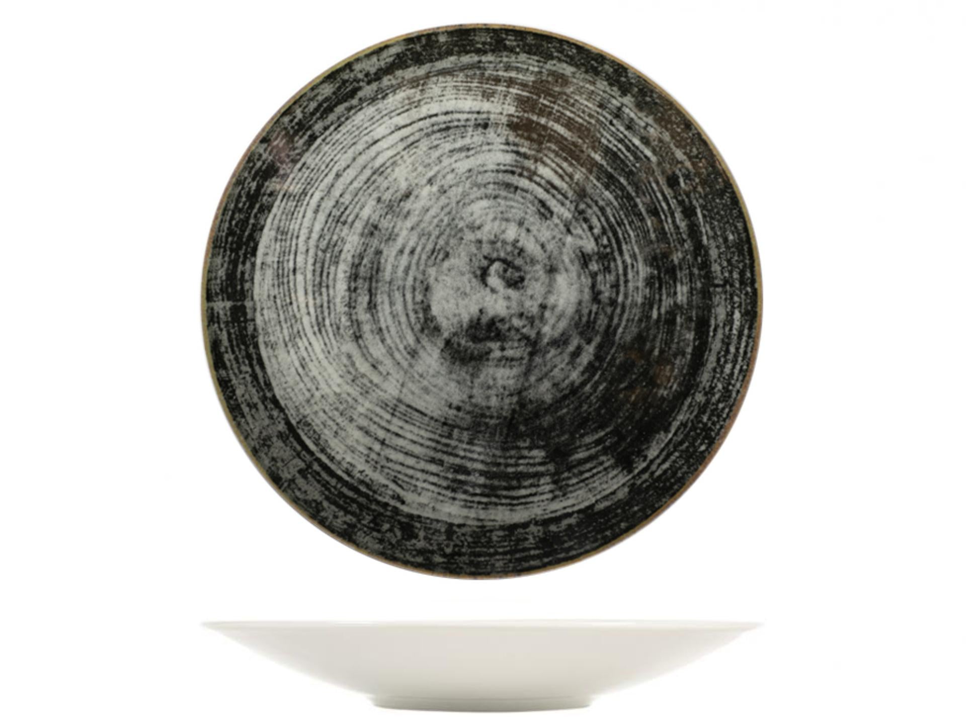 Saturnia Piatto Portata Konos Rotondo Ø28 cm - Black Round Decorato - Set 6 Pz