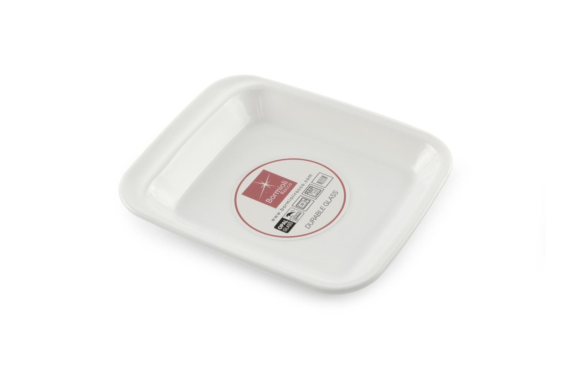 Bormioli Rocco Buffet Gastronorm 1.8 Piatto Vetro Opale 162x133 mm - Resistente agli Urti e Shock Termici - Set 6 Pz