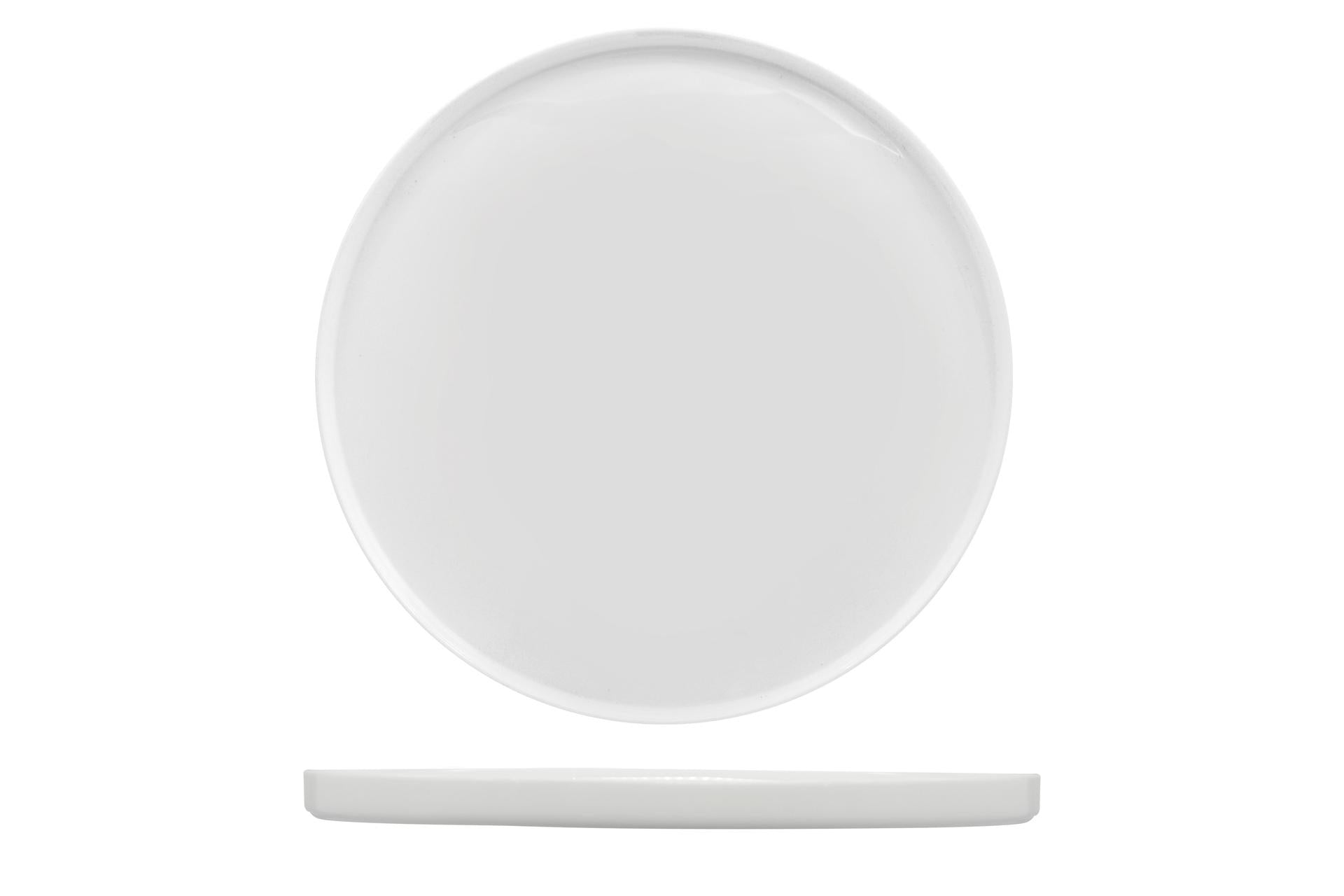 Bormioli Rocco Grangusto Piatto Tondo Ø21 cm - H.1.8 cm In Vetro Opale Temperato Con Bordo Alto - Set 12 Pz