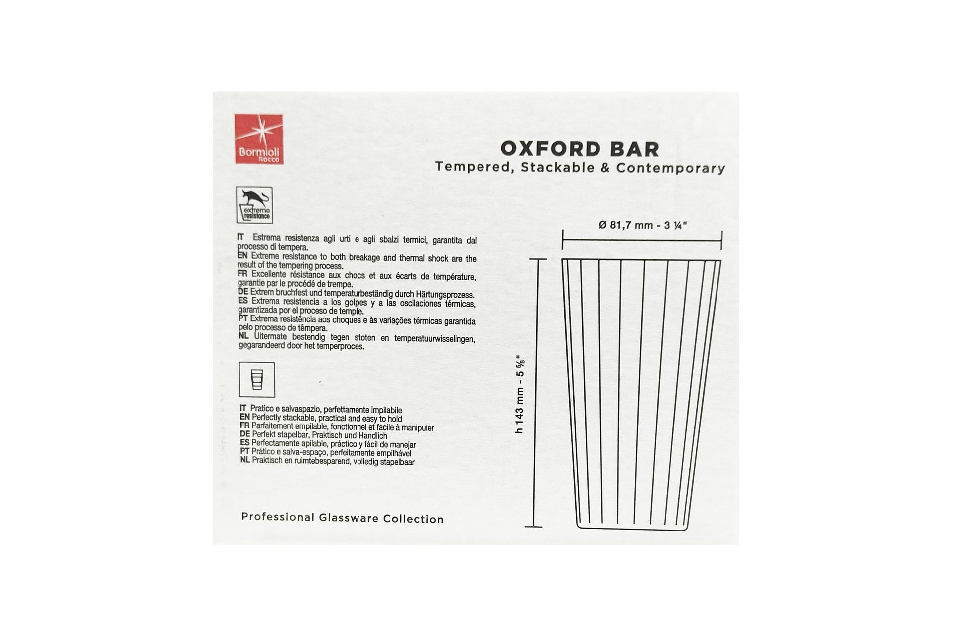 Bormioli Rocco Oxford Bar Bicchiere Beverage Cl 39.5 - Impilabile e Resistente agli Shock Termici e Meccanici - Set 6 Pz 4
