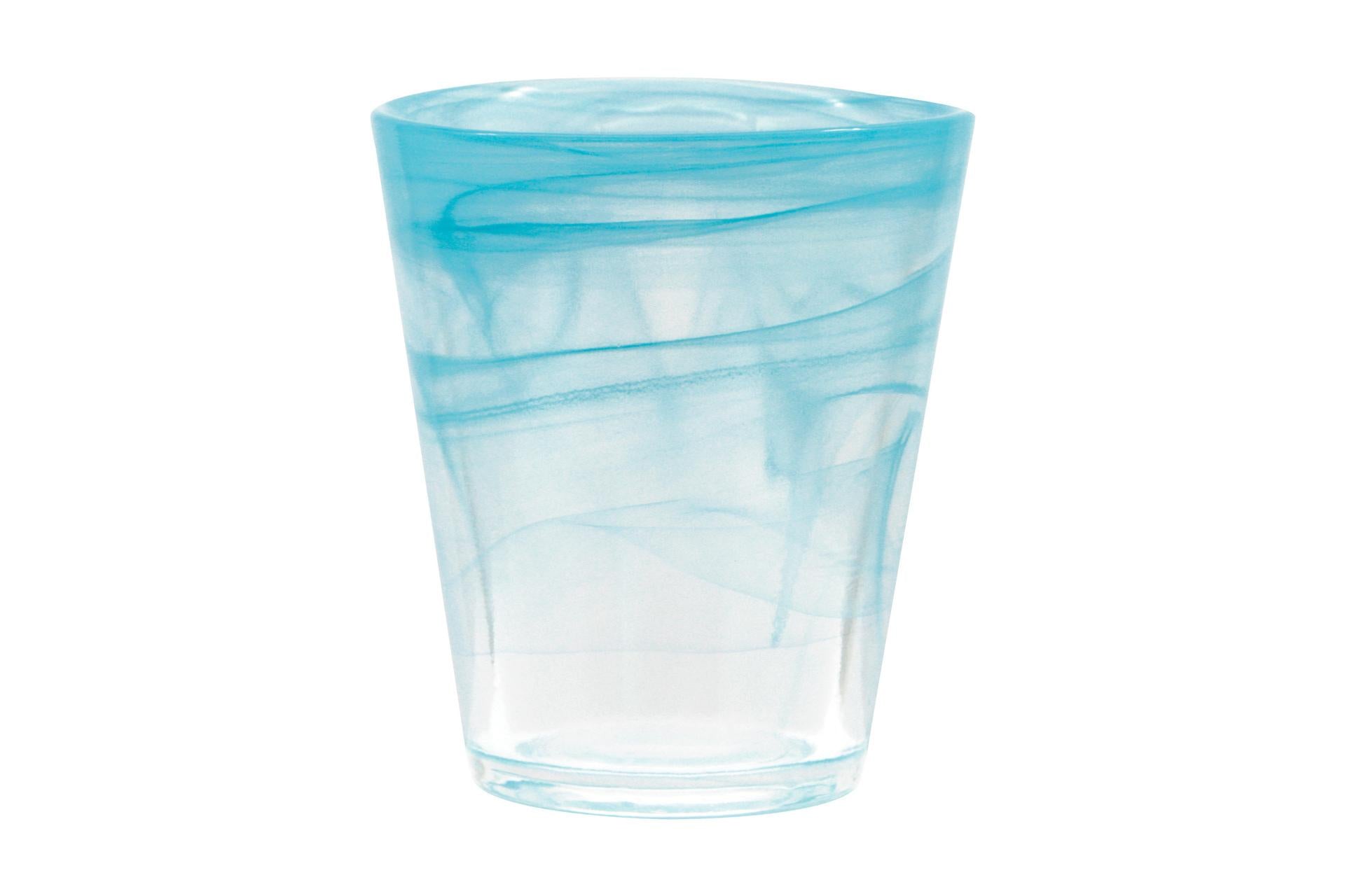 Import Tavola Kosmo Cielo Bicchiere Acqua Azzurro 28 cl In Vetro Colorato Con Effetto a Vortice - Set 6 Pz