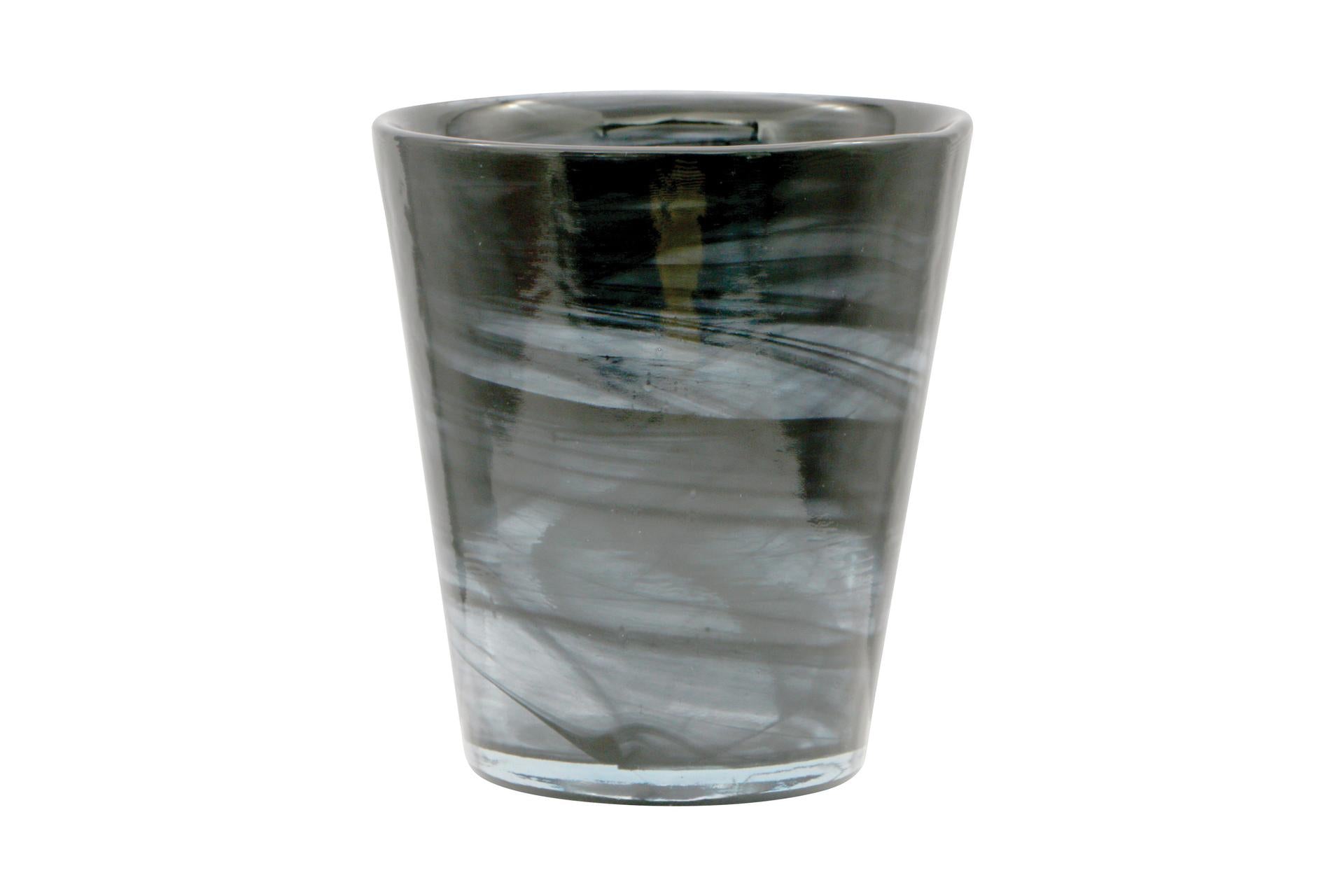 Import Tavola Professional Kosmo Cenere Bicchiere Acqua Nero 28 cl In Vetro Colorato Con Effetto a Vortice - Set 6 Pz