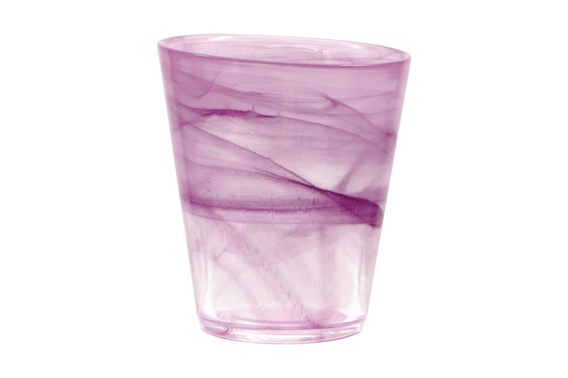 Import Tavola Kosmo Iris Bicchiere Acqua Viola 28 cl - In Vetro Colorato Con Effetto a Vortice - Set 6 Pz