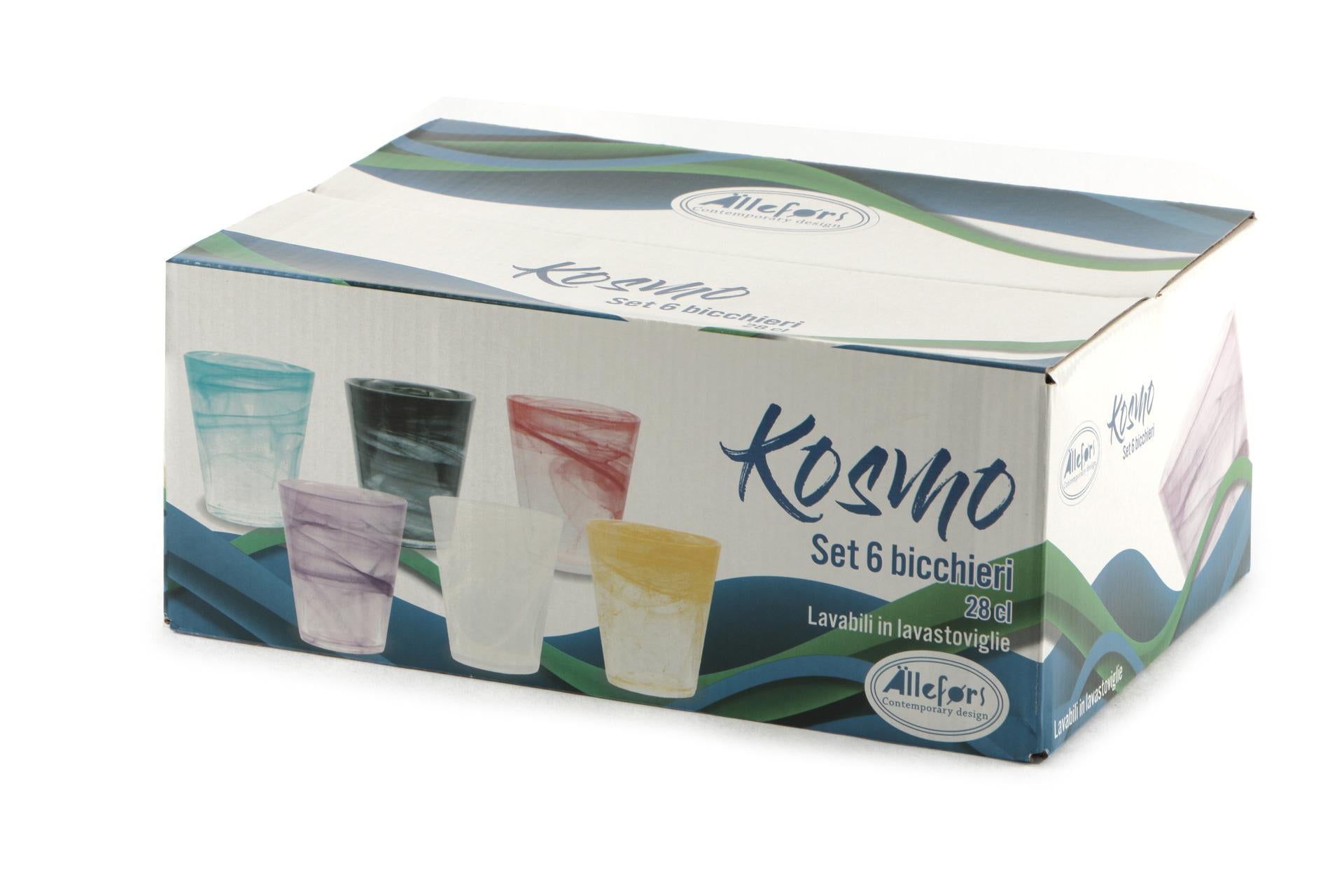 Import Tavola Kosmo Set 6 Bicchieri Acqua 28 cl - In Vetro Colorato Con Effetto a Vortice - Set 6 Pz 3
