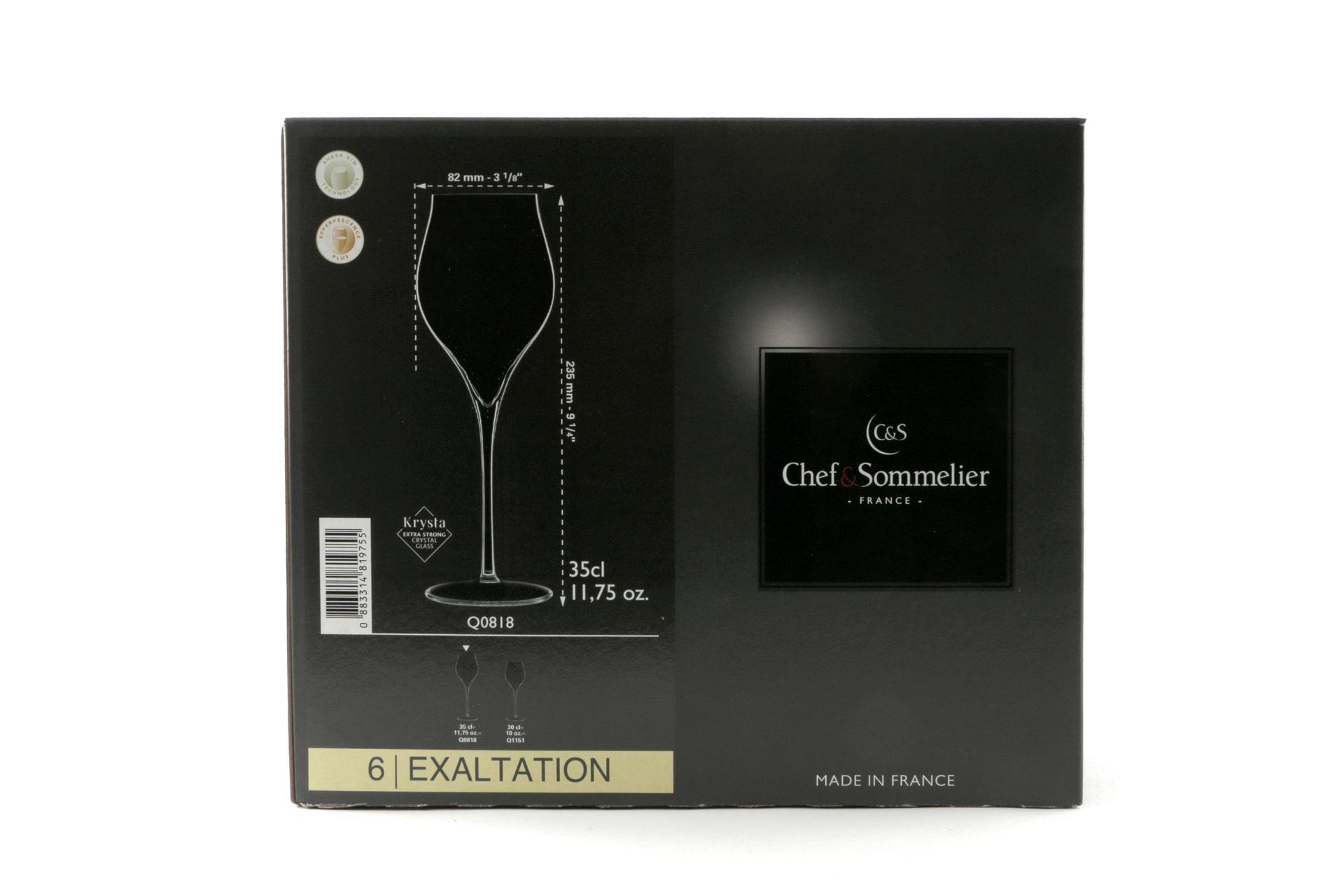 Arcoroc Exaltation Calice Flute 35 cl - Collezione Innovativa per Vini Spumanti - Set 6 Pz 7