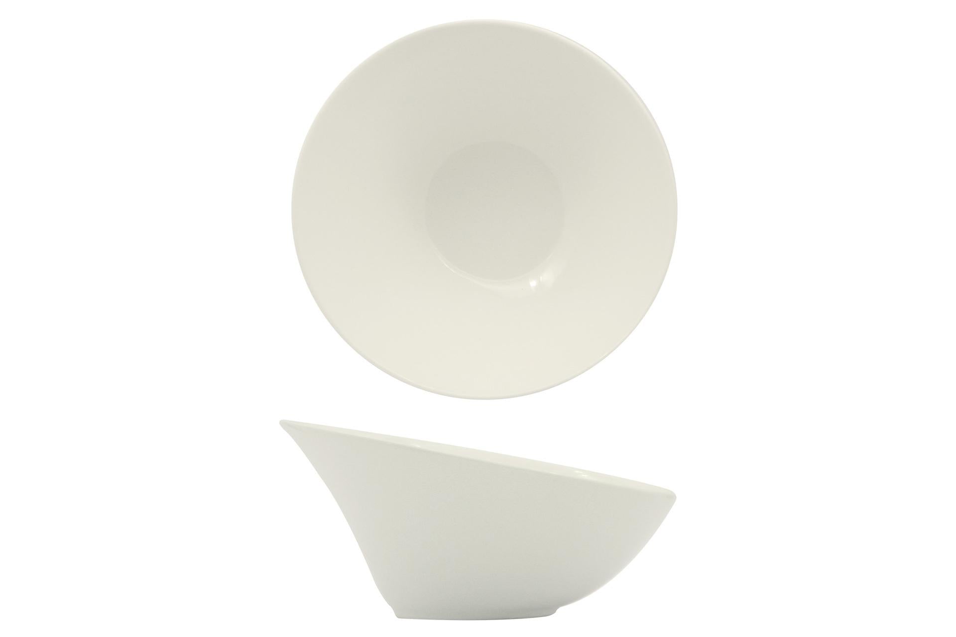 Import Tavola Professional B.B. White Ciotola Obliqua 750cc - 20.7 x 10.6 cm In Porcellana Bianca - Set 4 Pz 1