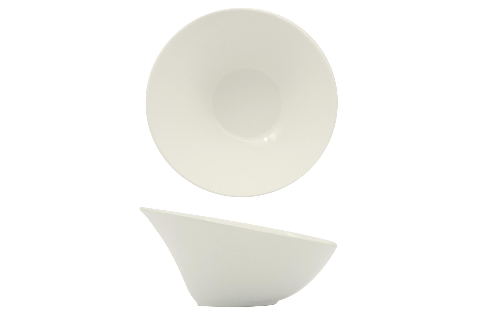 Import Tavola Professional B.B. White Ciotola Obliqua 23.8 x 12.5 cm In Porcellana Bianca - Set 4 Pz