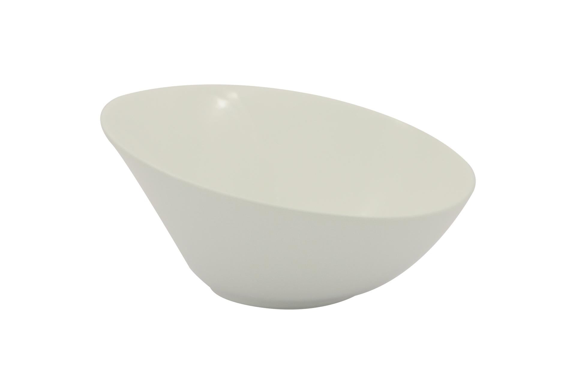 Import Tavola Professional B.B. White Ciotola Obliqua 23.8 x 12.5 cm In Porcellana Bianca - Set 4 Pz