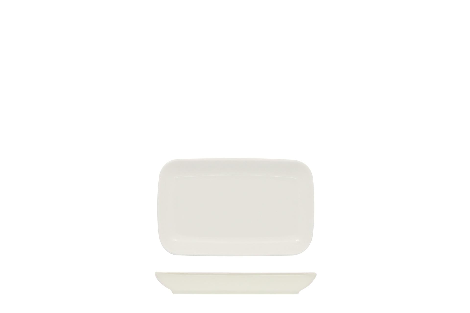 Import Tavola Professional B.B. White Vassoio Rettangolare 14.2 x 8.9 x 2 cm In Porcellana Bianca - Set 12 Pz